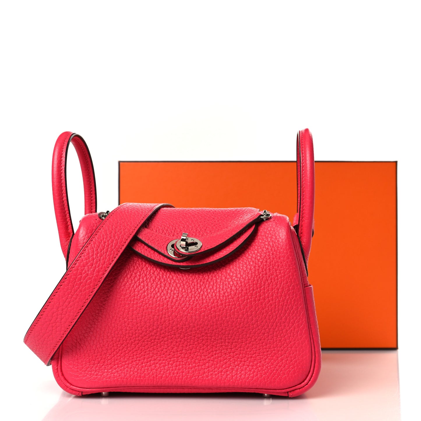 Taurillon Clemence Mini Lindy 20 Rose Extreme