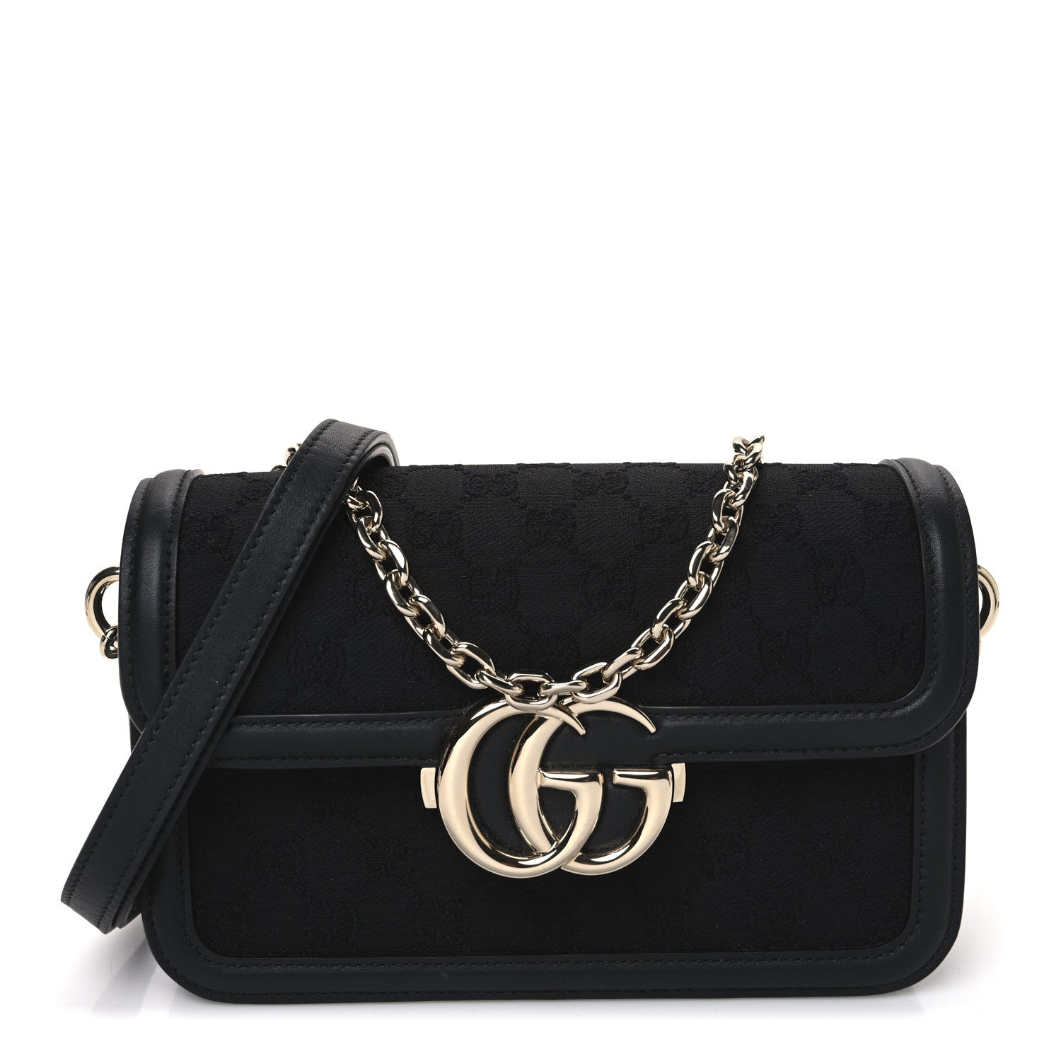 Gucci Monogram Go Small Shoulder Bag Black 1750154 – FASHIONPHILE