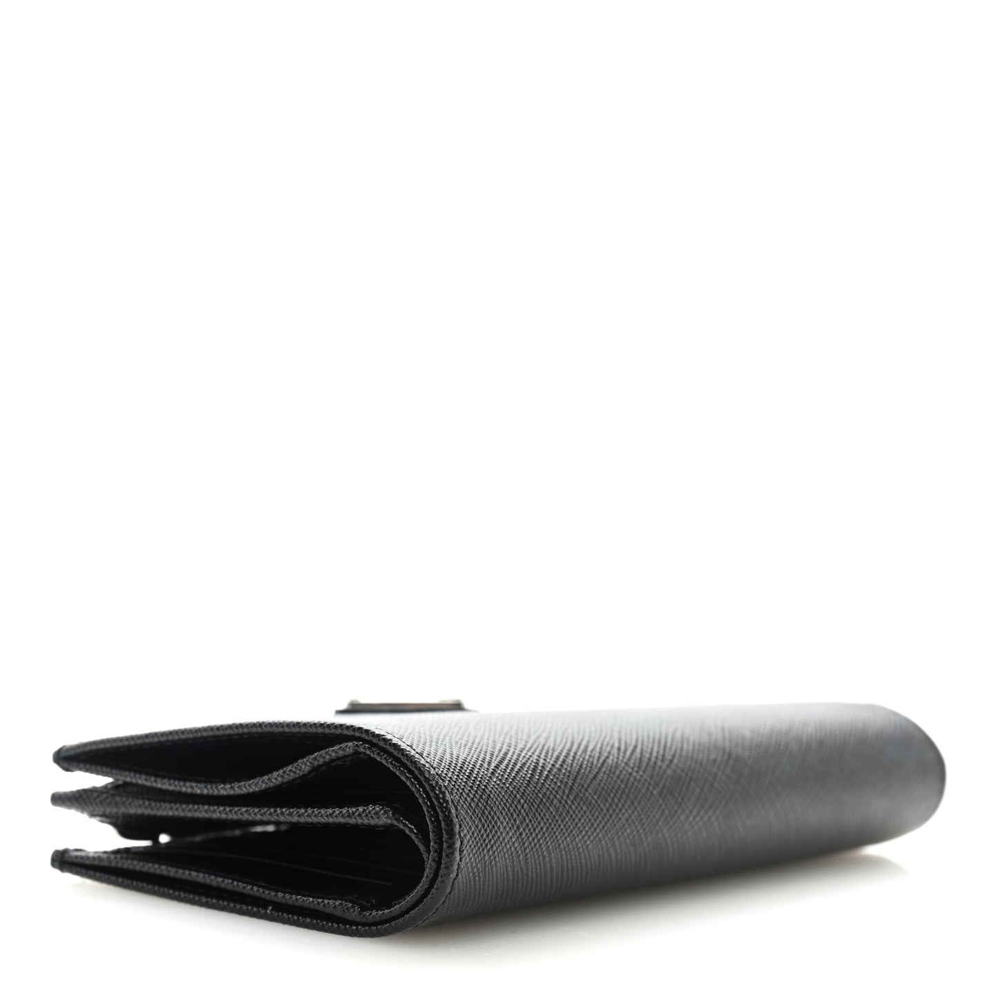 Saffiano Metal Large Zip Wallet Black