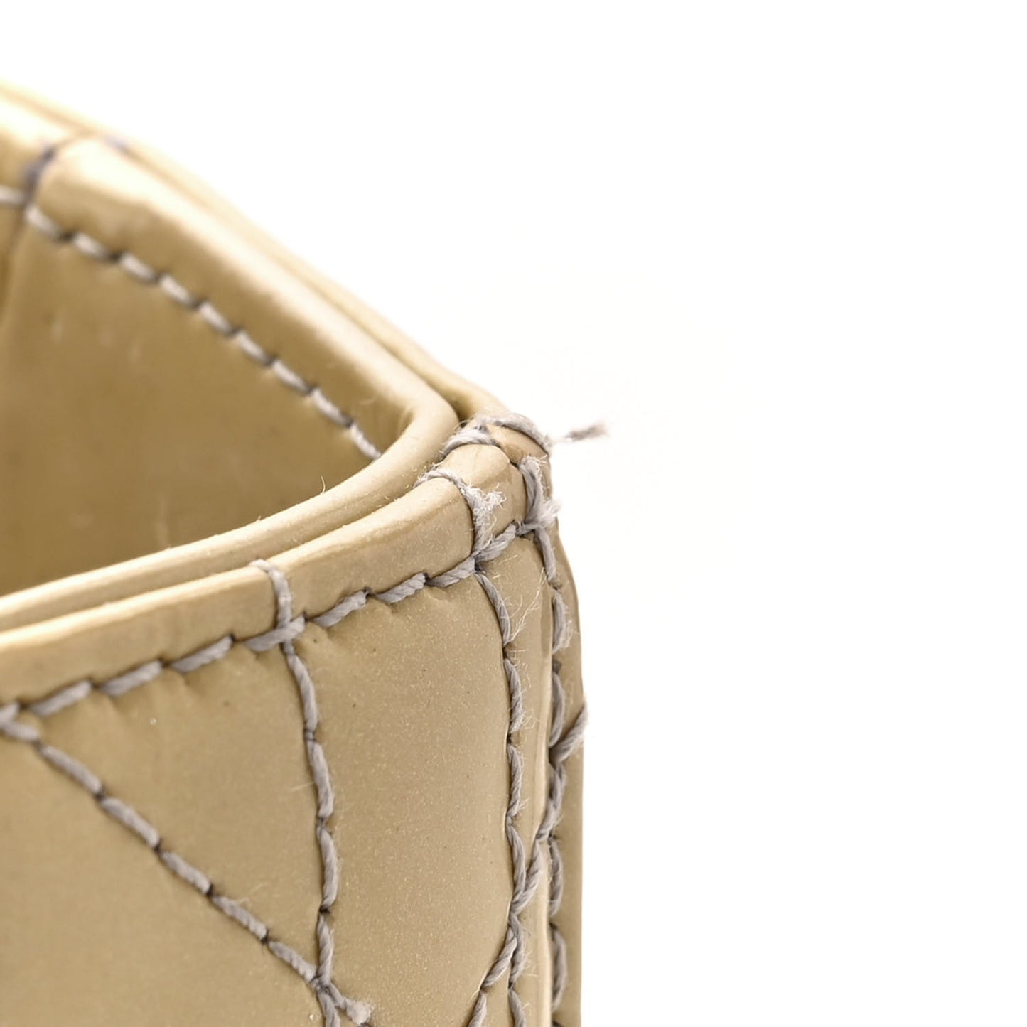 CHRISTIAN DIOR Patent Cannage Medium Lady Dior Grey