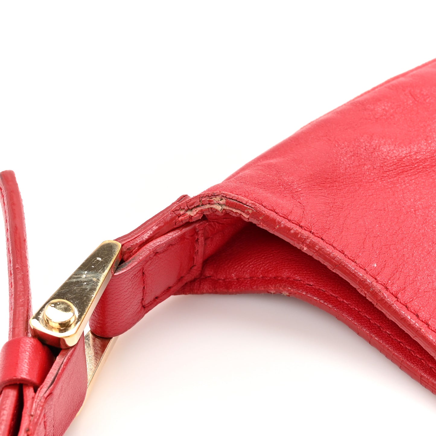 Calfskin Palazzo Fringe Shoulder Bag Red