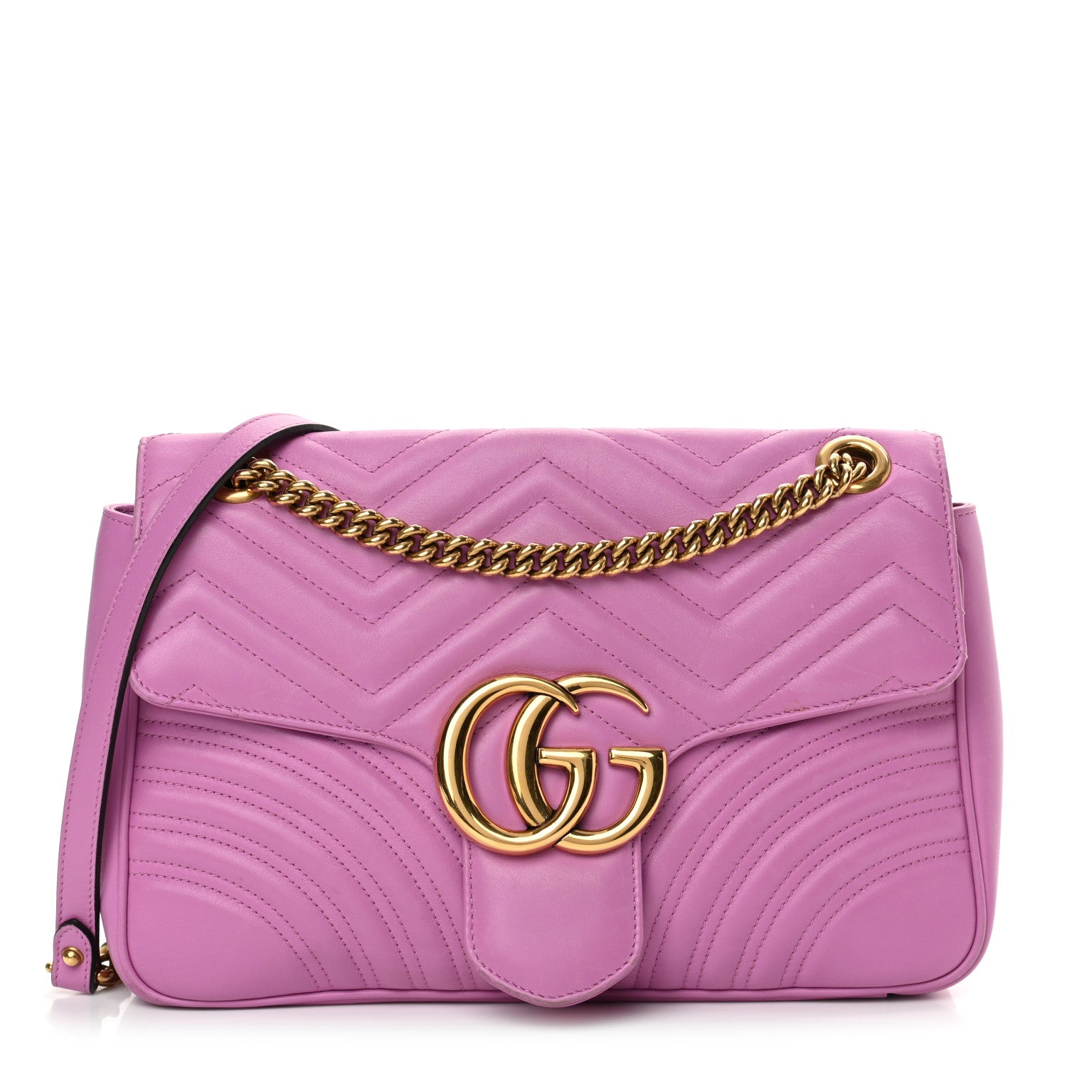 Gucci Calfskin Matelasse Medium GG Marmont Shoulder Bag Candy Mousse 1 of 16