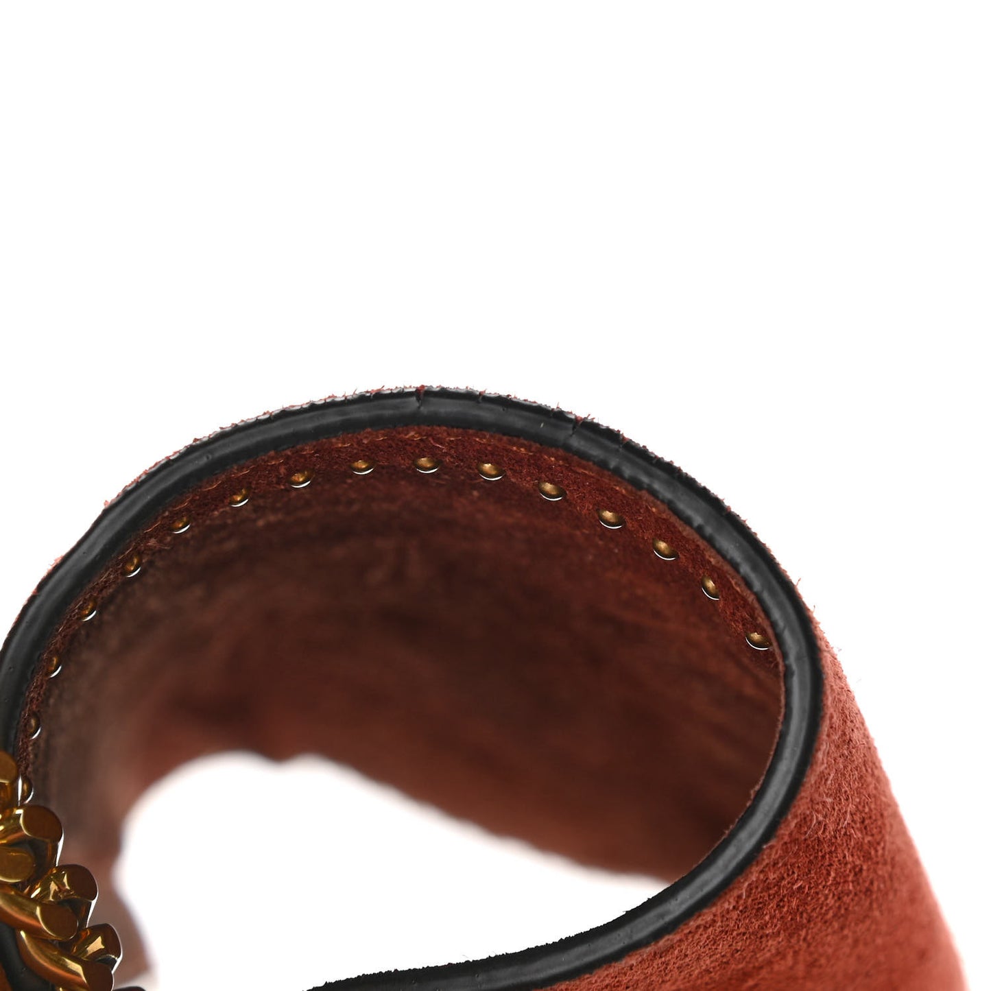 Suede Calfskin Studded Small Faye Shoulder Bag Brown