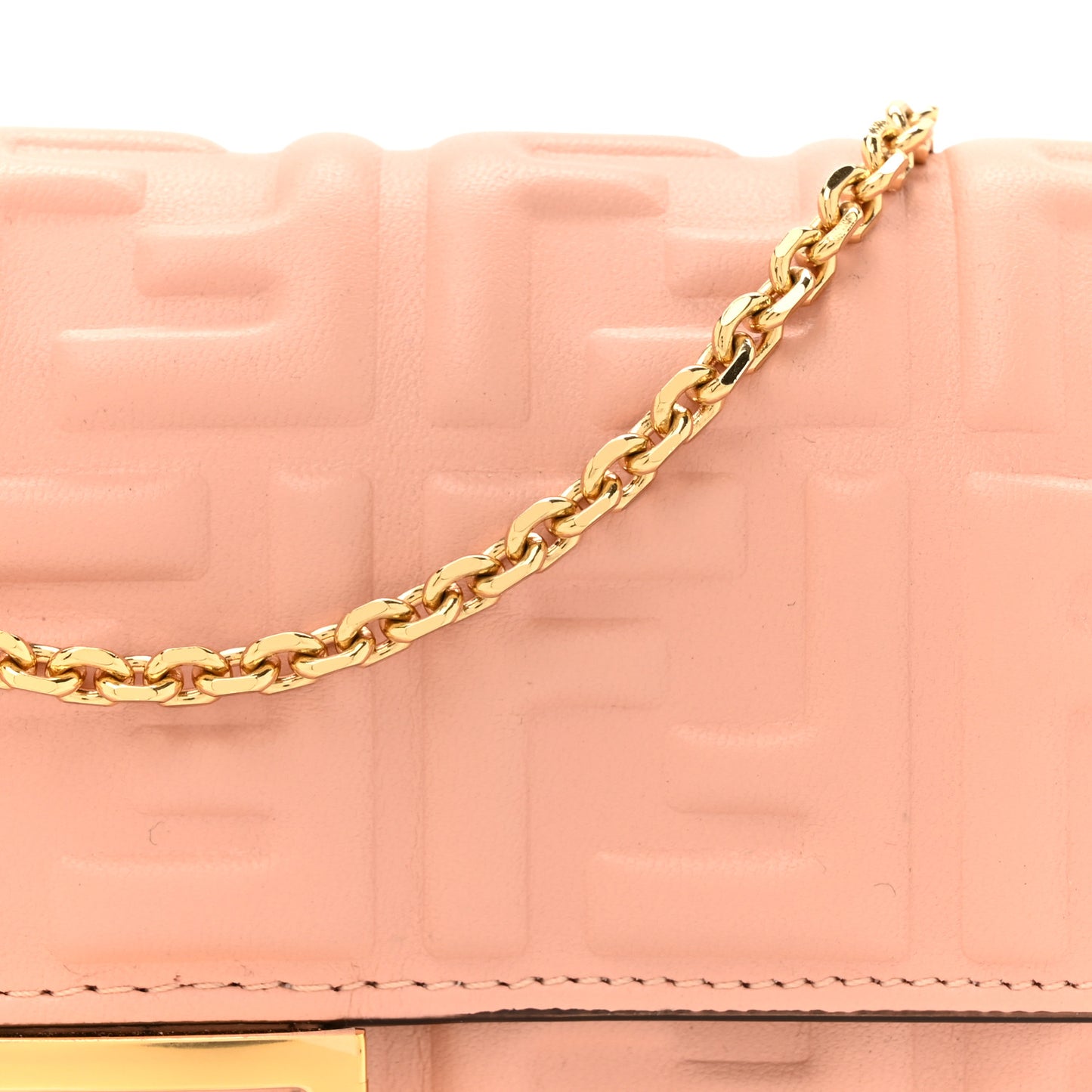 Nappa Matisse FF Embossed Continental Wallet On Chain Light Pink