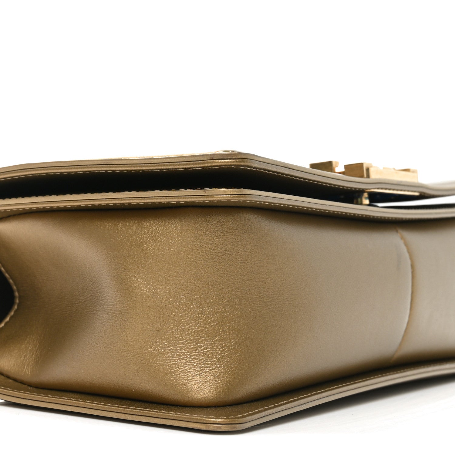 Chanel Metallic Patent Calfskin Quilted Medium Boy Flap Gold 9 of 11