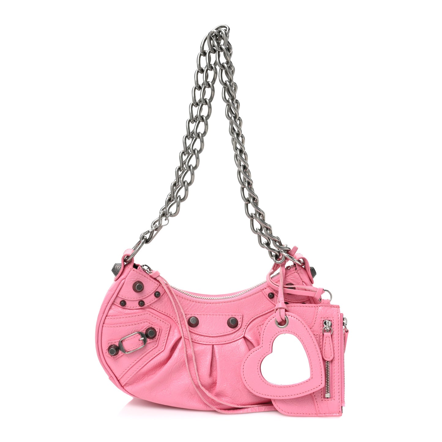 Agneau Arena Le Cagole Chain Shoulder Bag XS Sweet Pink