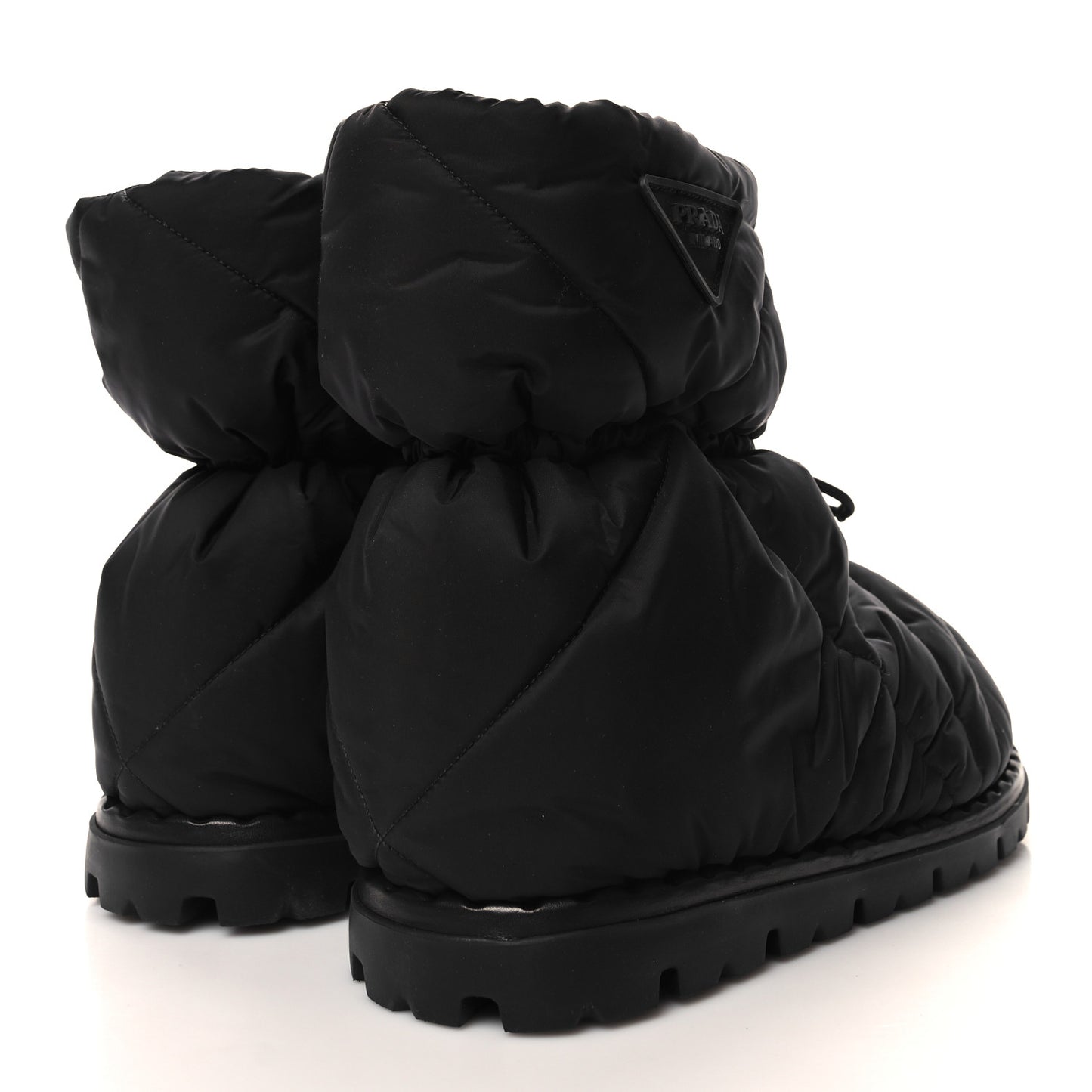 Re-Nylon Piuma Triangle Logo Padded Drawcord 20mm Snow Boots 39.5 Black