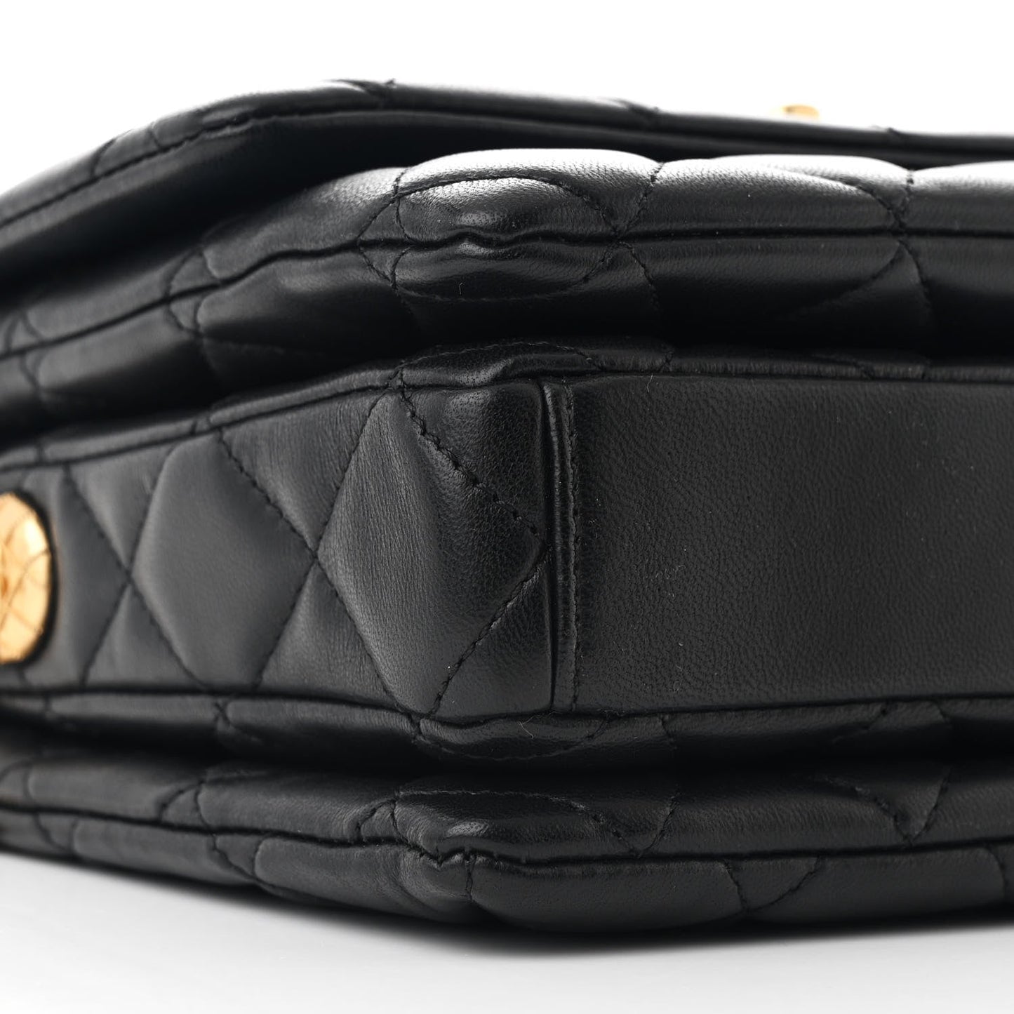 Lambskin Quilted Mini Medallion Multi Chain Flap Black