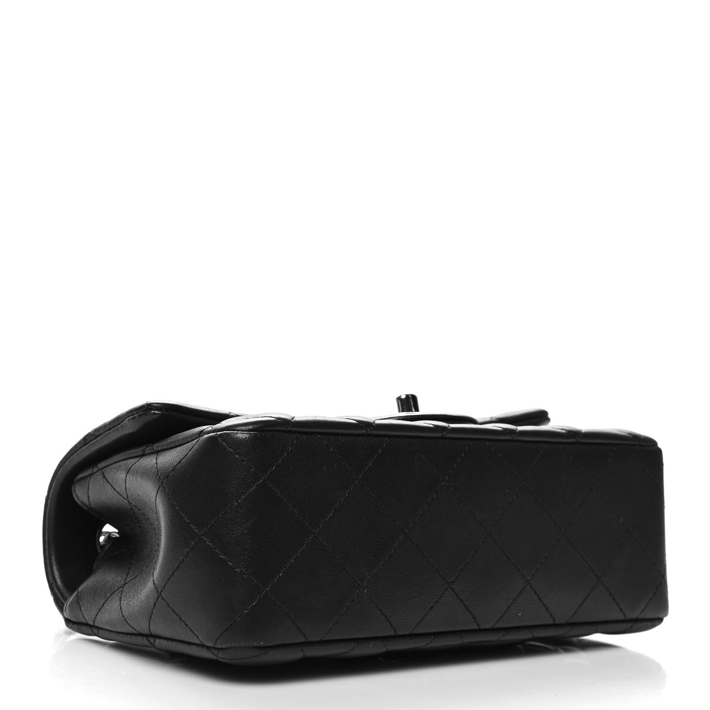 Lambskin Quilted Mini Rectangular Flap Black