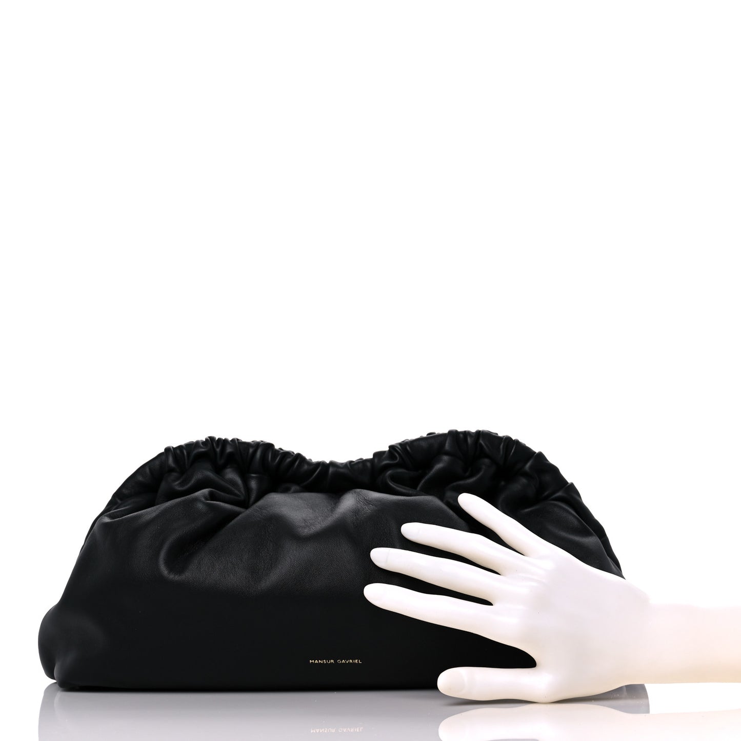 Lambskin Cloud Clutch Black Flamma