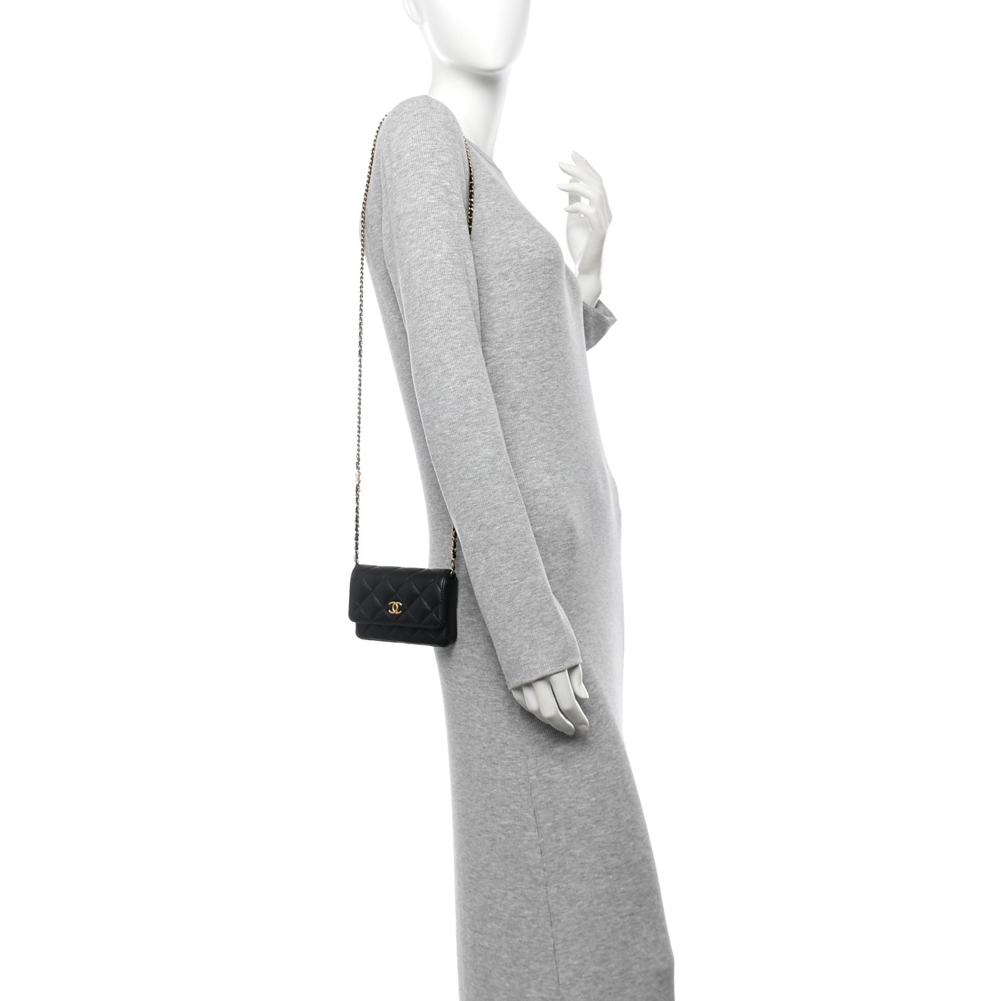 Lambskin Enamel Quilted Coco Hearts Clutch With Chain Black