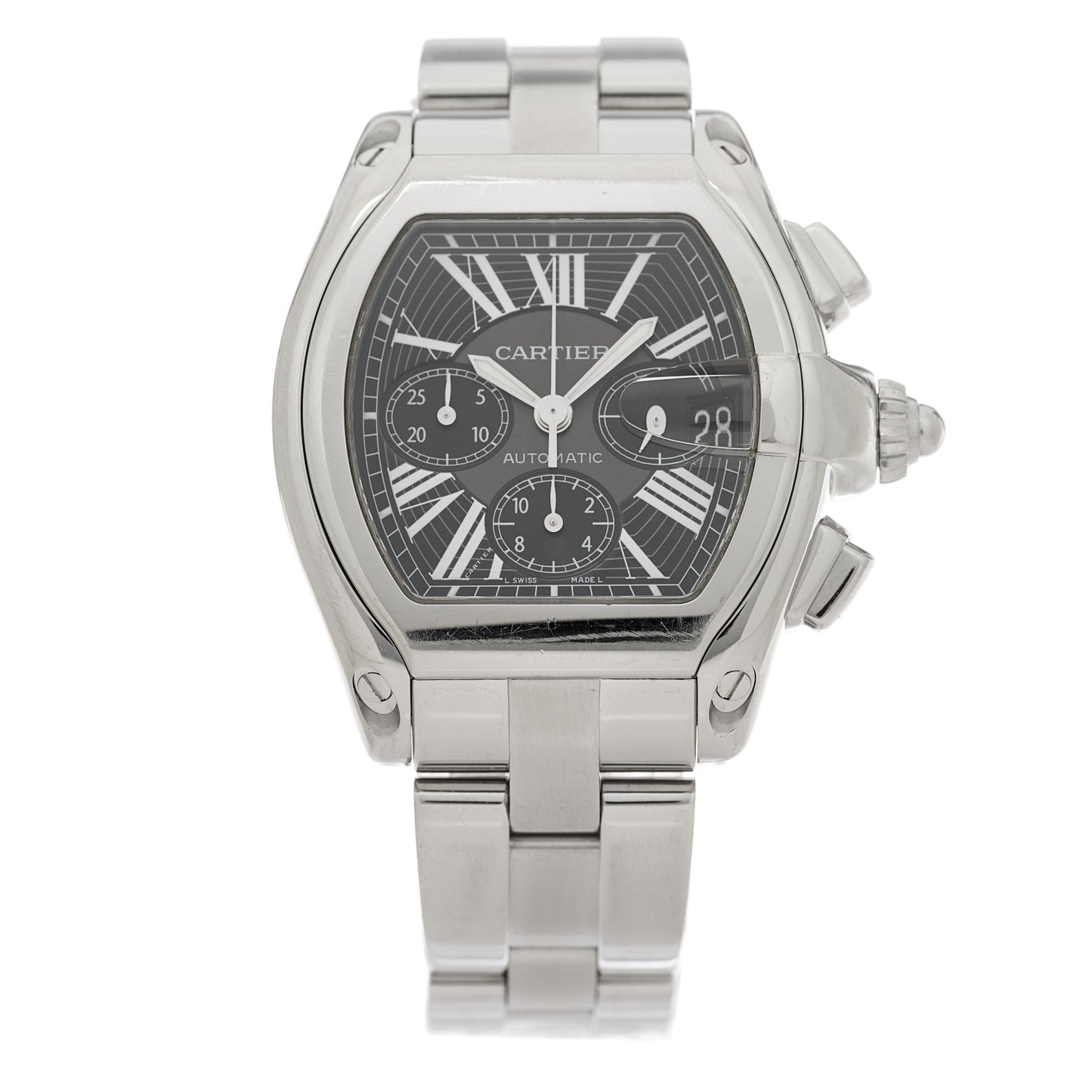 Stainless Steel 42mm Roadster Chronograph Automatic Watch Black