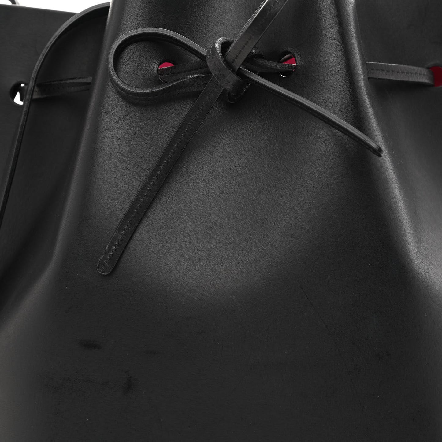 Vegetable Tanned Calfskin Bucket Bag Black Dolly