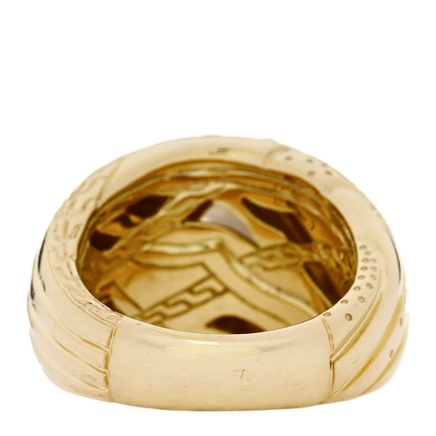 18K Yellow Gold Grey Diamond Lahar Dome Ring 54 7