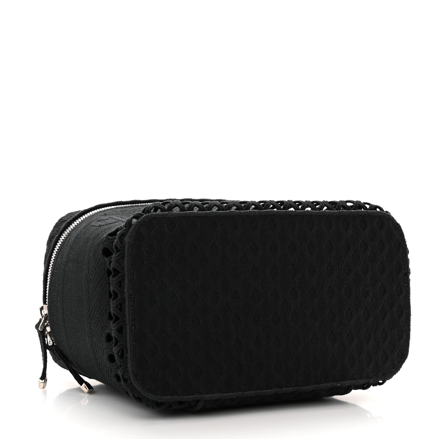 Mesh Embroidered Diortravel Vanity Case Black