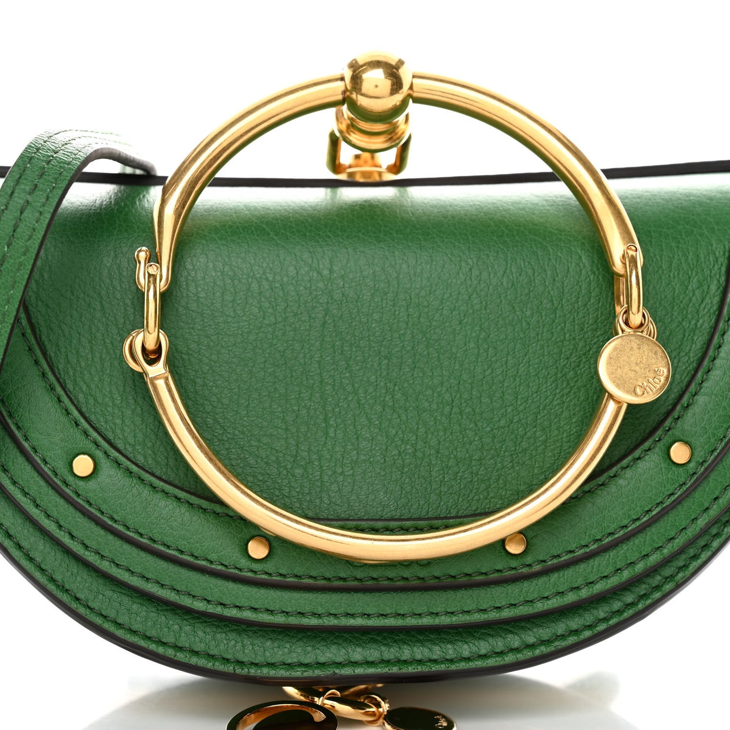 Calfskin Small Nile Bracelet Minaudiere Bag Deep Pine