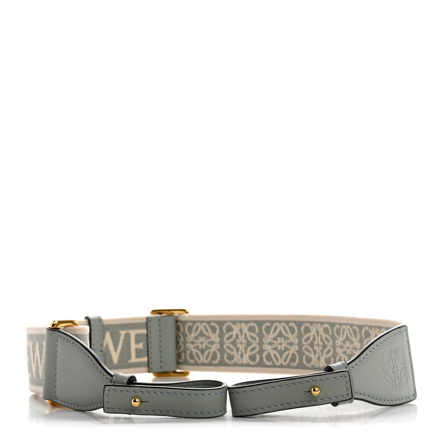 Calfskin Jacquard Anagram Luna Strap Ash Grey