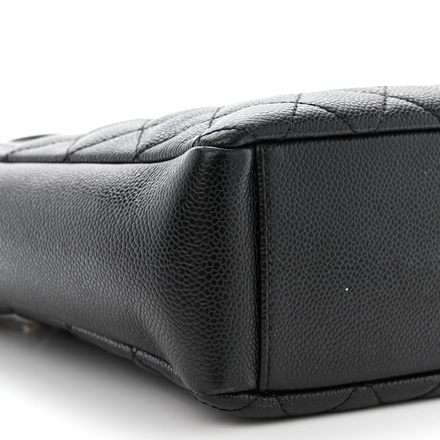 Caviar Quilted Petit Shopping Tote PST Black