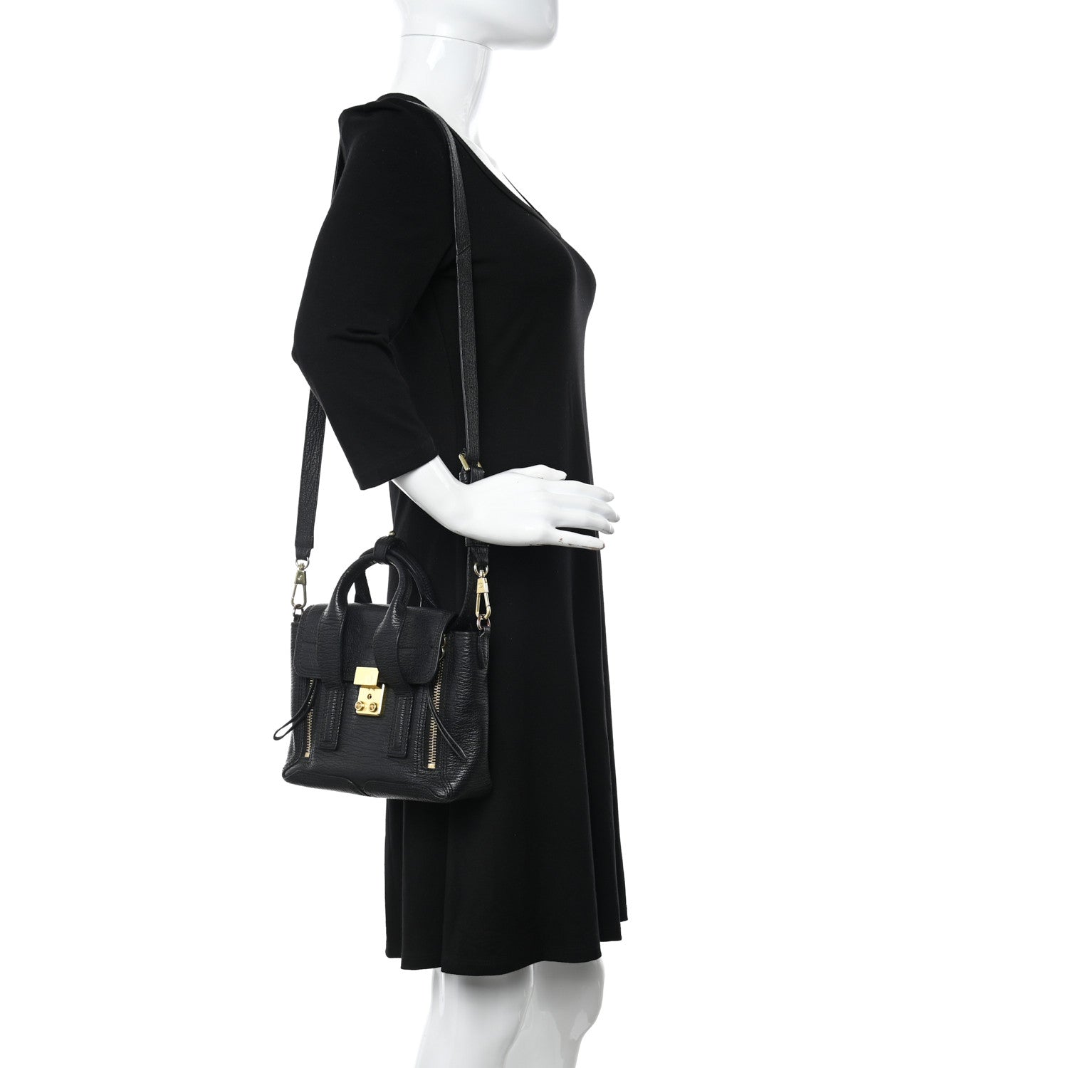 3.1 Phillip Lim Textured Calfskin Mini Pashli Satchel Black 2 of 20