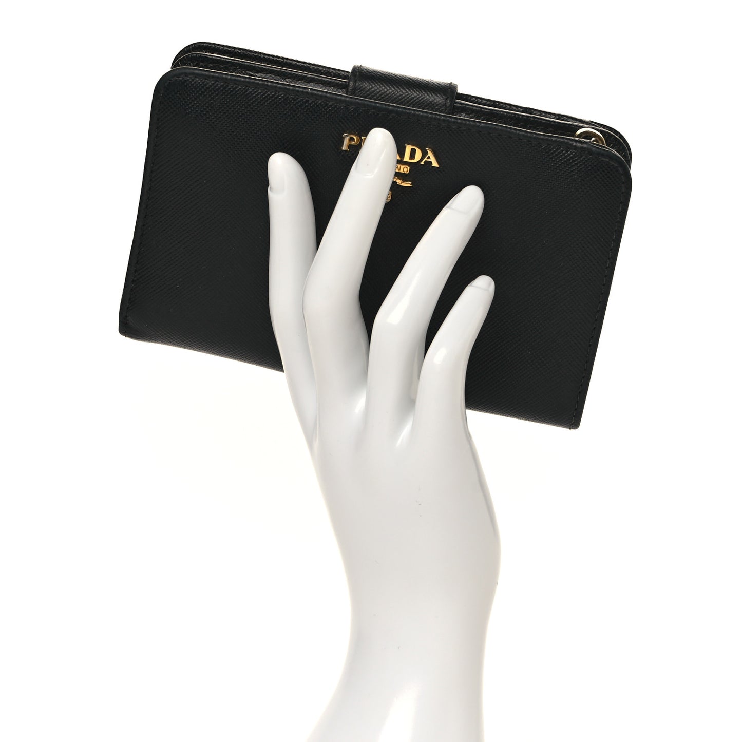 Saffiano Metal Compact Wallet Black