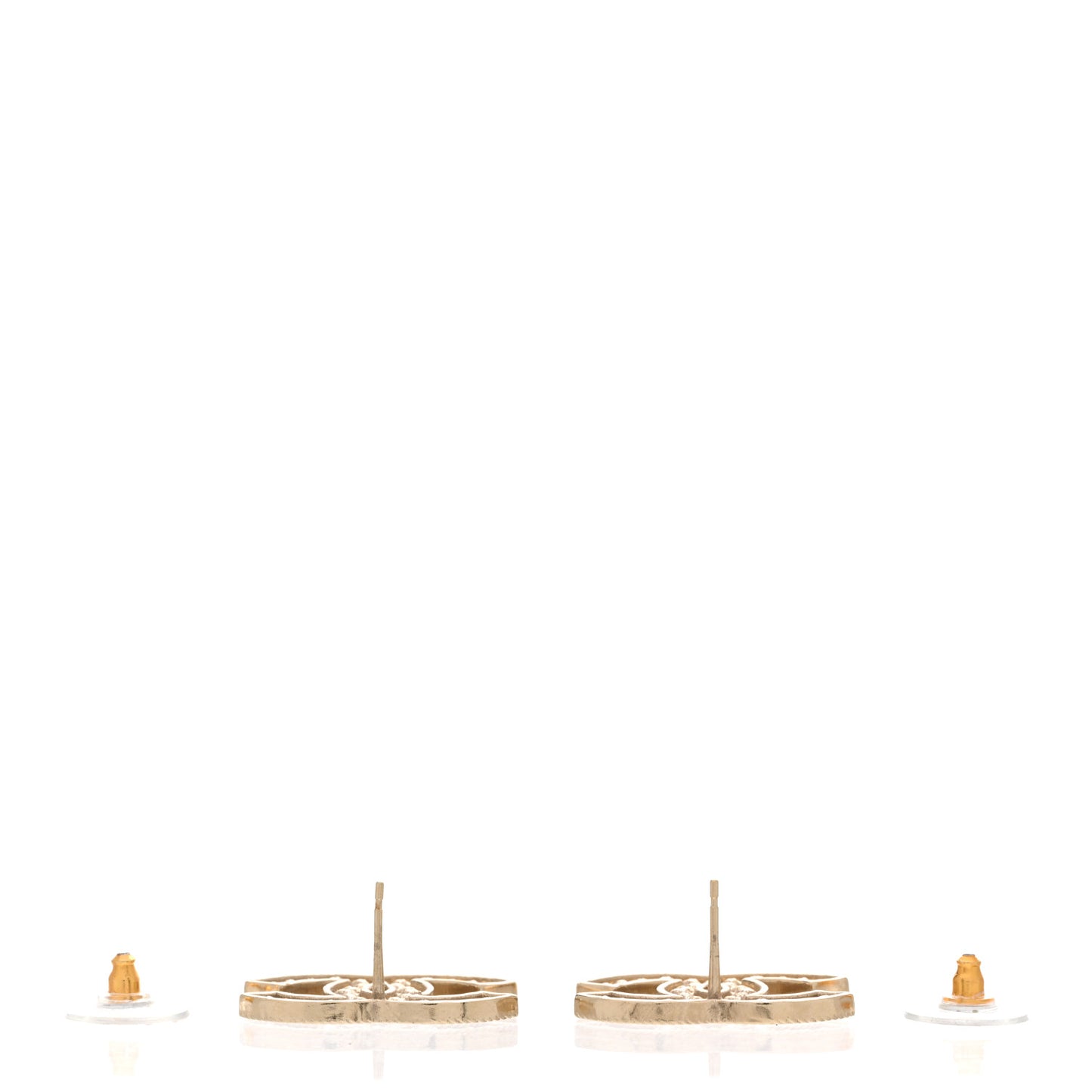 Pearl Crystal Sparkling Pearls CC Earrings Light Gold