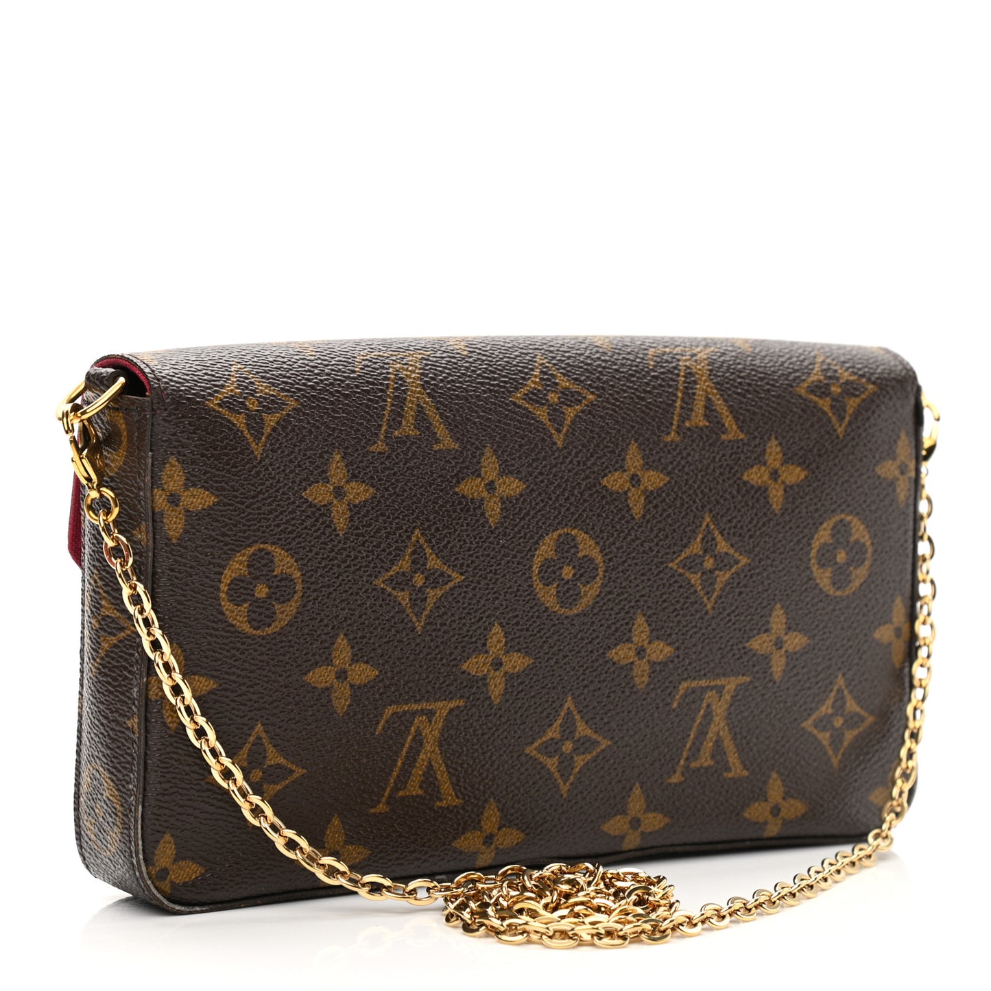 Monogram Pochette Felicie Chain Wallet Fuchsia