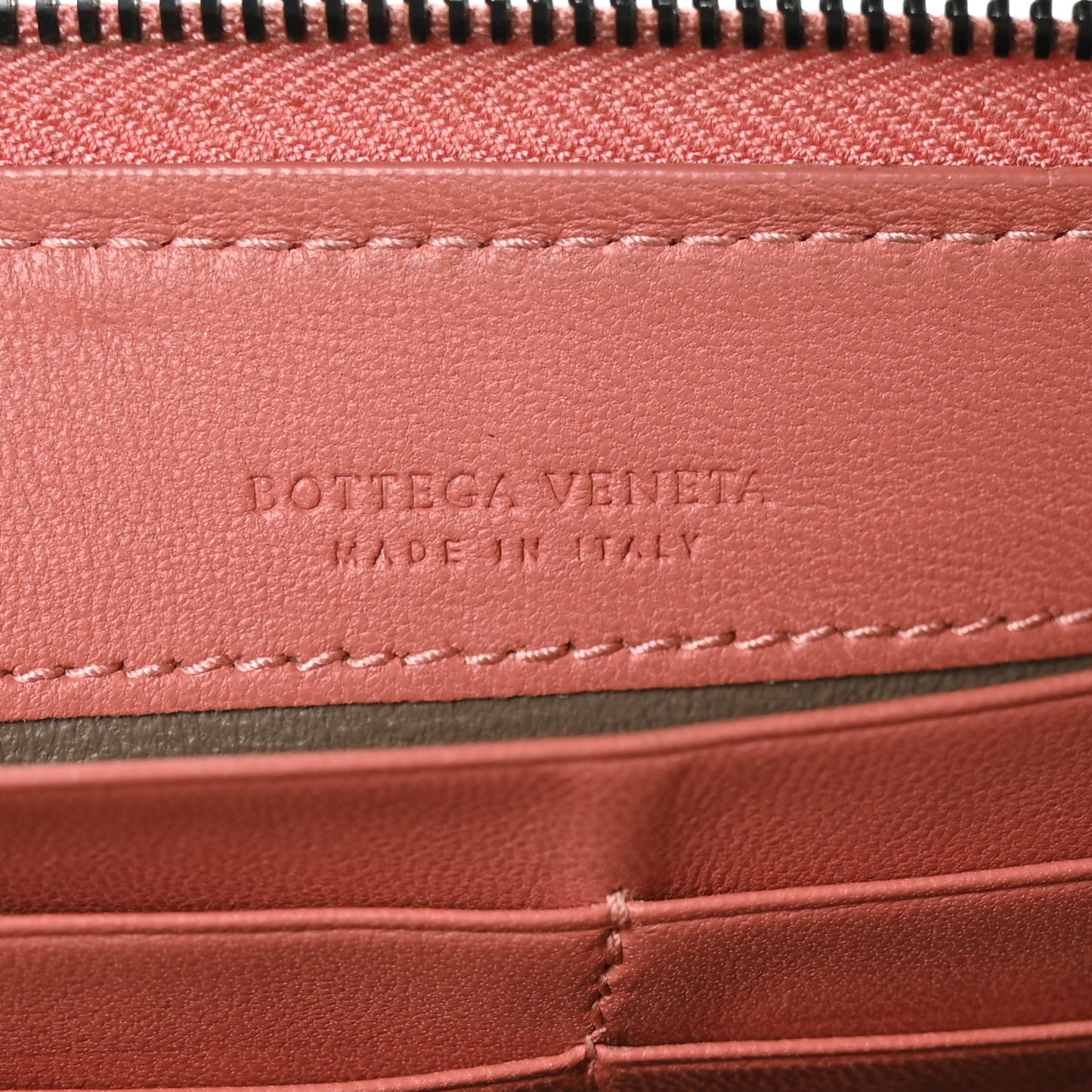 Nappa Intrecciato Half Zip Around Wallet Pompei