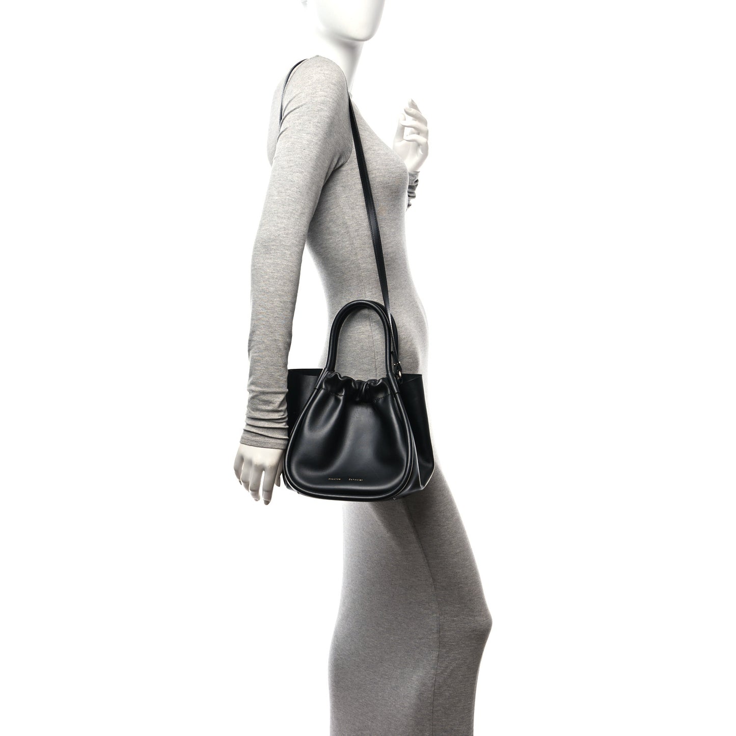 Calfskin Small Ruched Tote Black