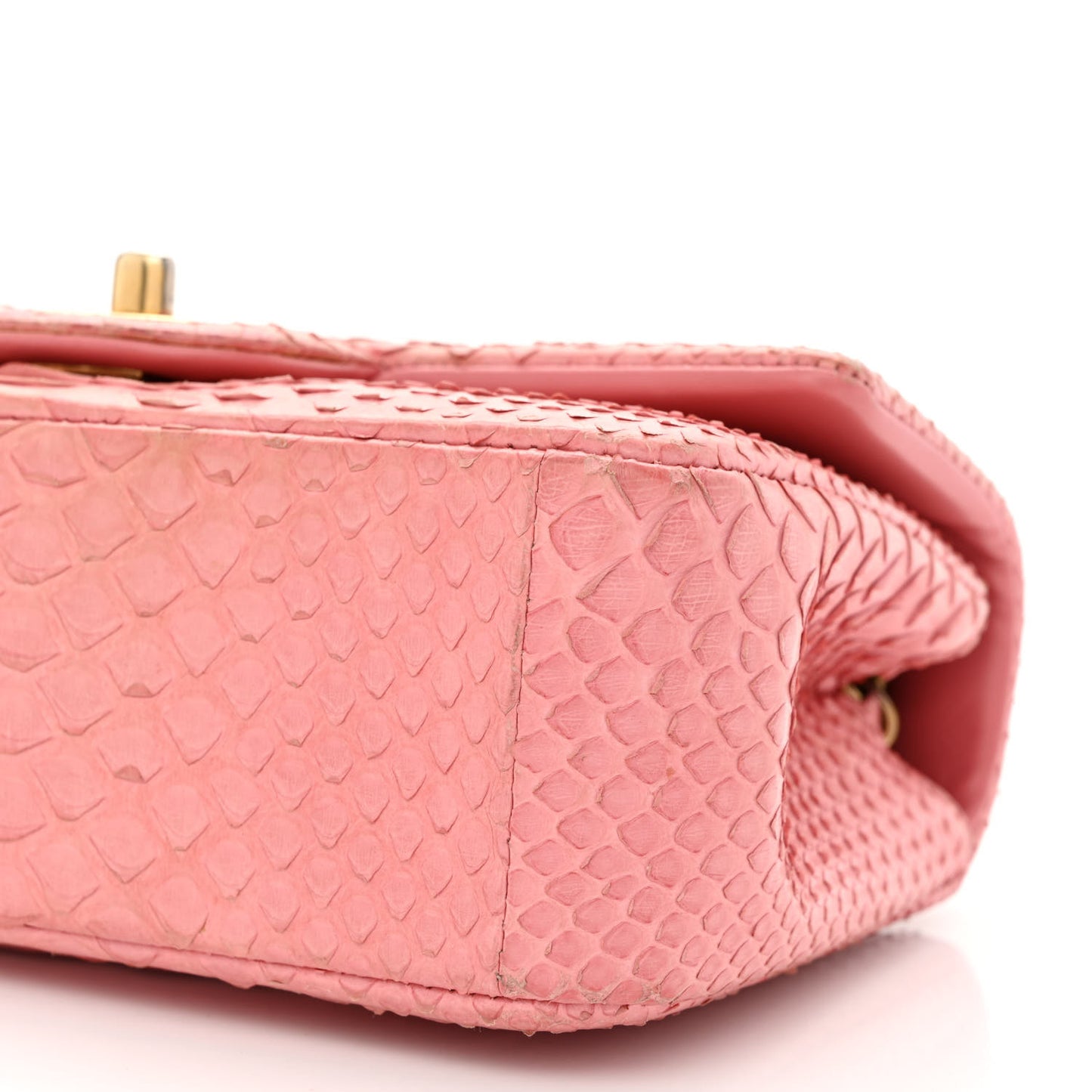 Snakeskin Mini Rectangular Valentine Charms Flap Pink