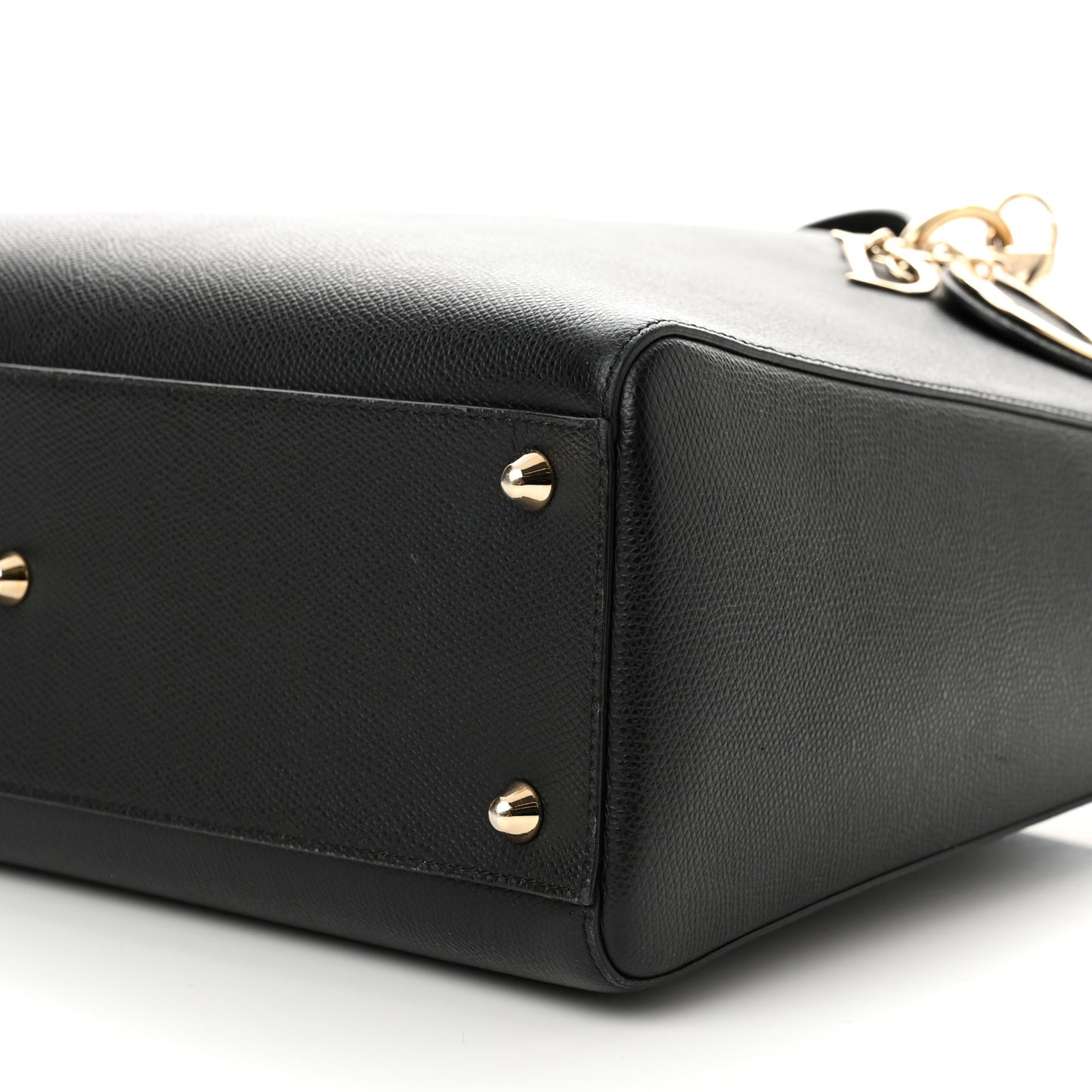 Grained Calfskin Large Lady Dior Black