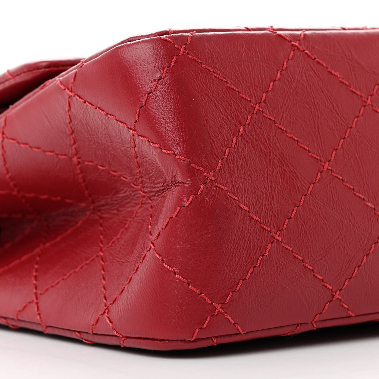 Aged Calfskin Quilted 2.55 Reissue 225 Flap Red