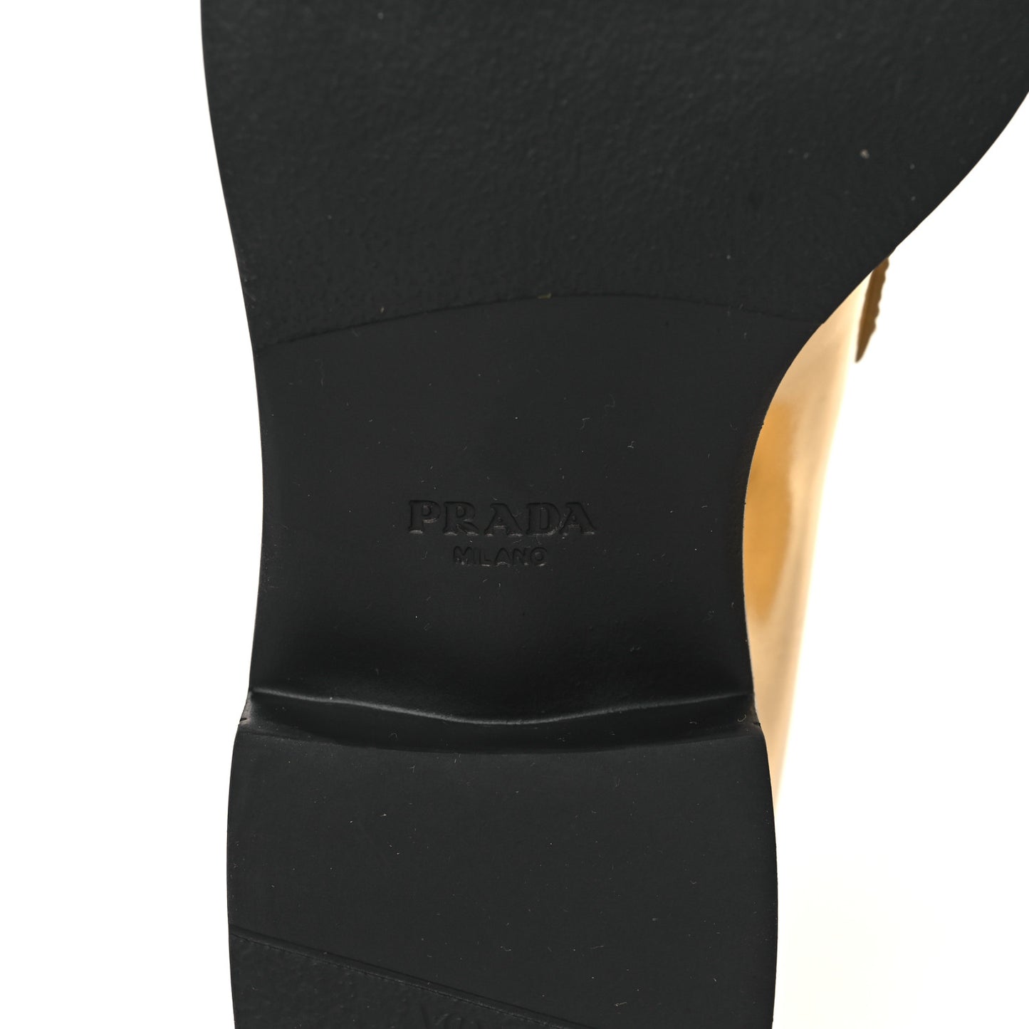 Metallic Brushed Calfskin Metal Triangle Logo 50mm Loafers 39 Platino