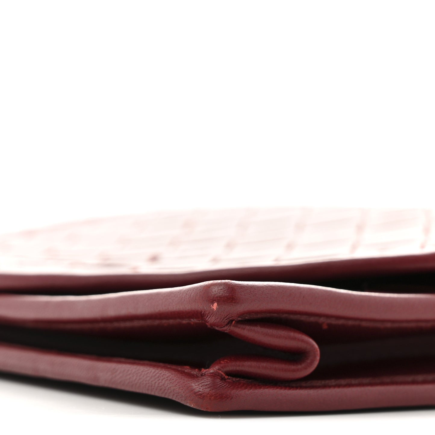 Nappa Intrecciato Flap Bag Burgundy