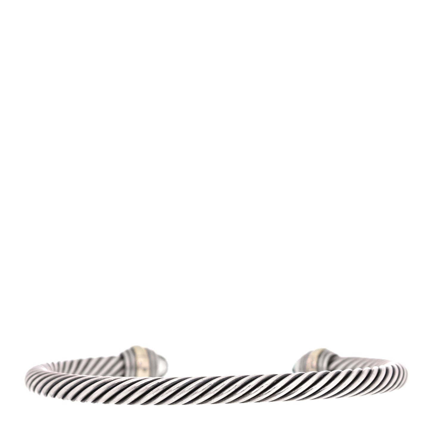 Sterling Silver 14K Yellow Gold Prasiolite 5mm Cable Classics Bracelet