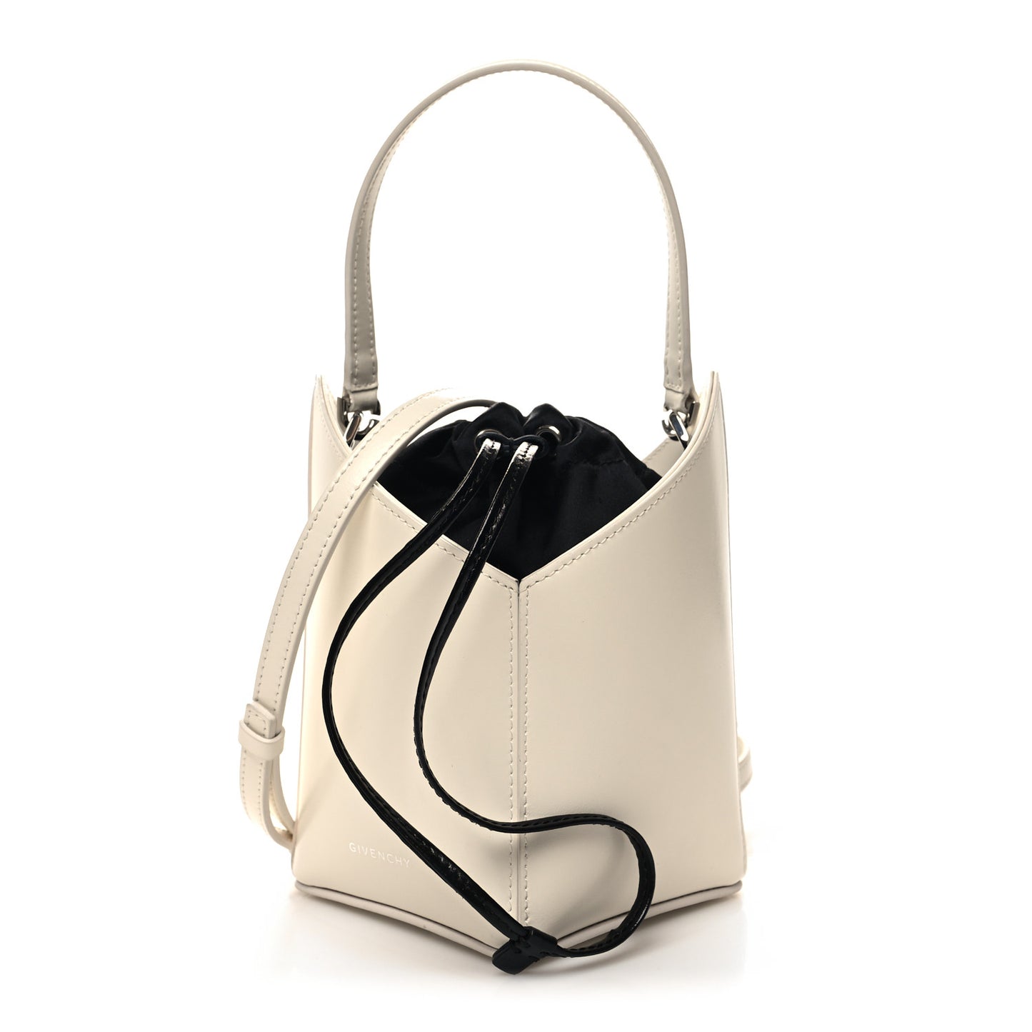 Box Calfskin Mini Cut Out Crossbody Bag Ivory