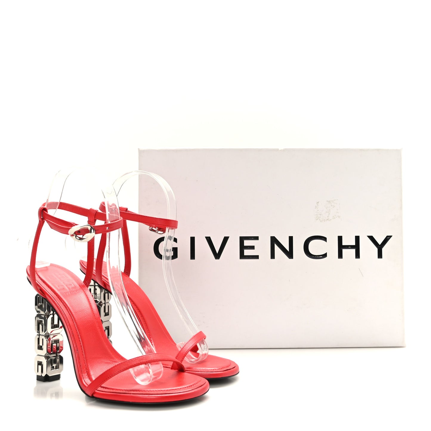 Smooth Nappa G Cube 105mm Sandals 36 Red
