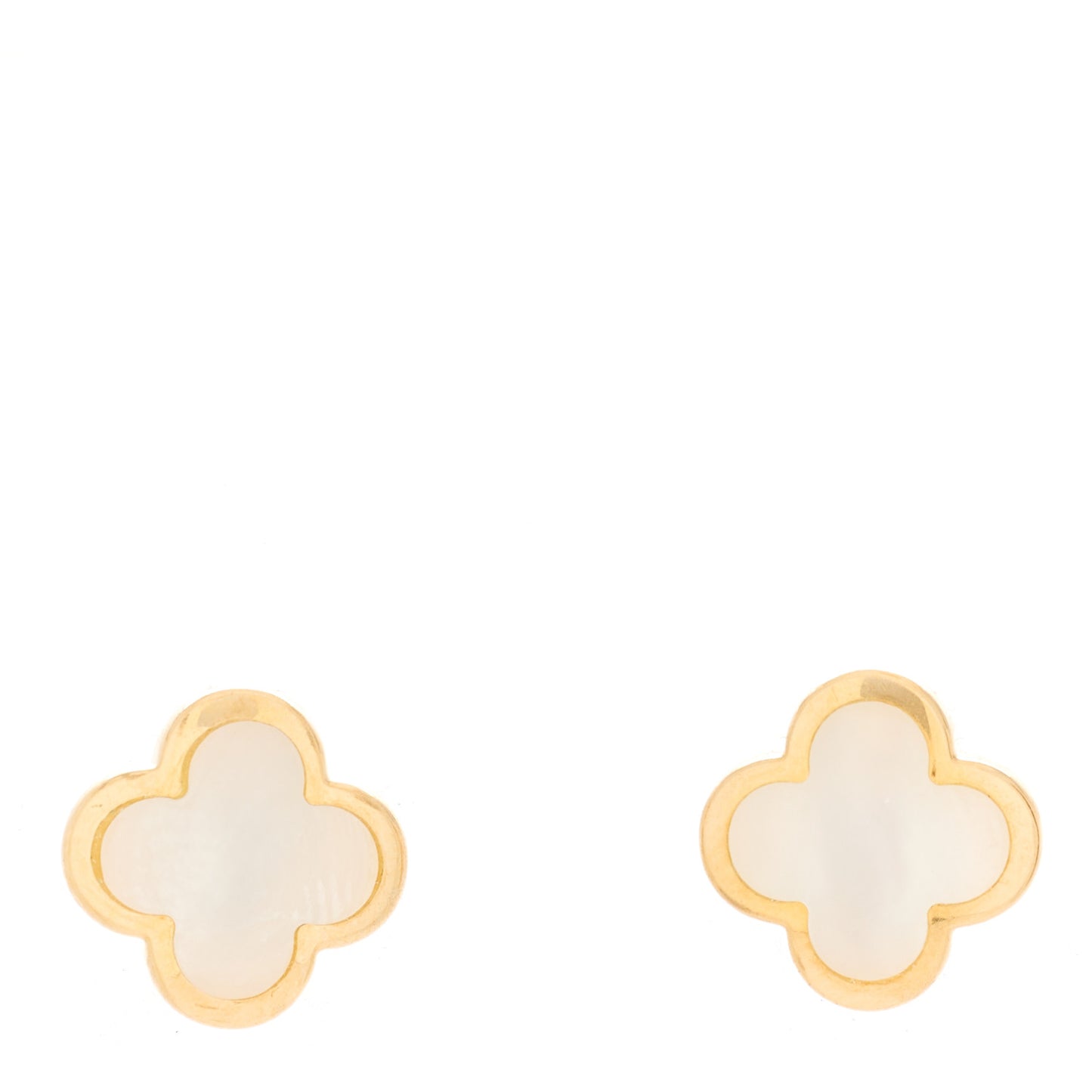 18K Yellow Gold Mother of Pearl Pure Alhambra Earrings