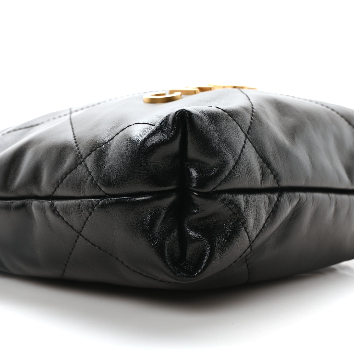 Shiny Calfskin Quilted Mini Chanel 22 Black