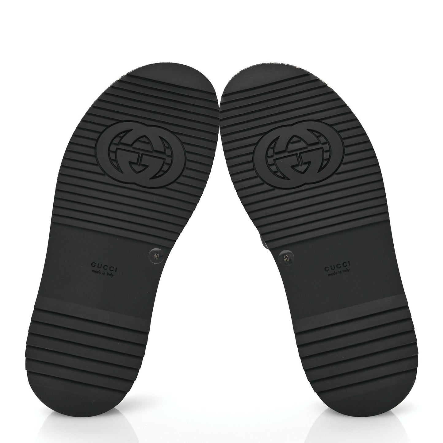 Jacquard Black Denim GG Monogram Angelina Platform 55mm Slide Sandals 40 Black Ivory