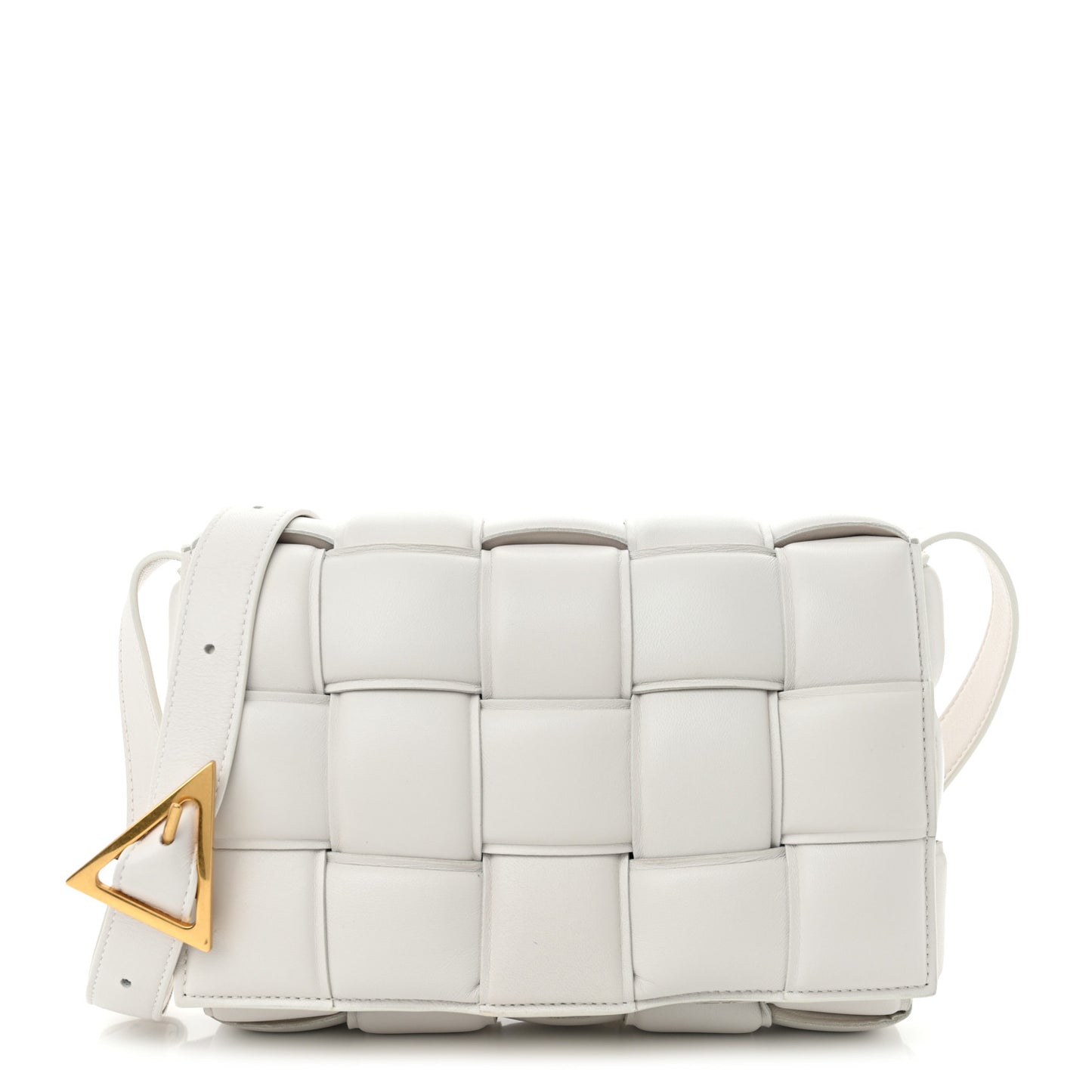 Nappa Maxi Intreccio Padded Cassette Crossbody Bag Chalk