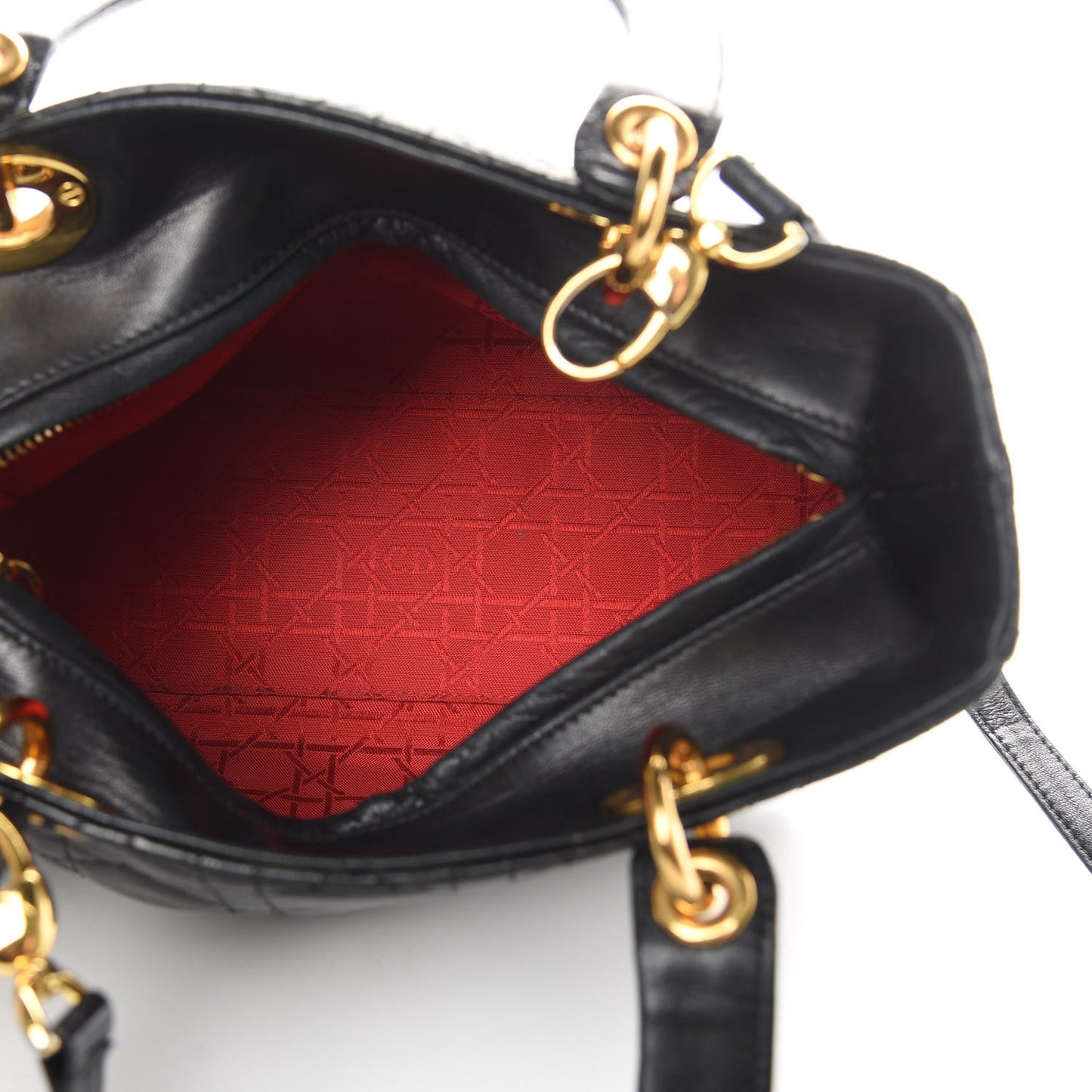 Lambskin Cannage Medium Lady Dior Black