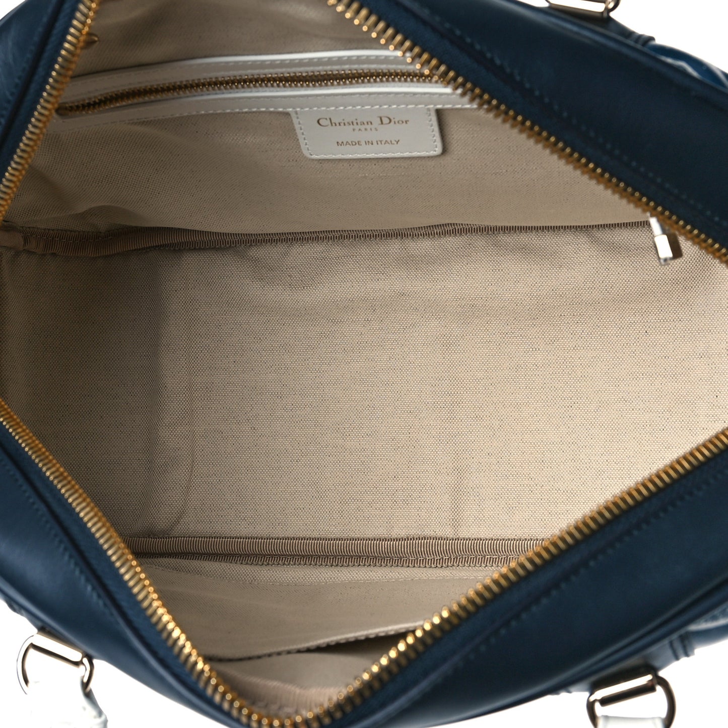 Calfskin Star Medium Dior Vibe Zip Bowling Bag White Blue
