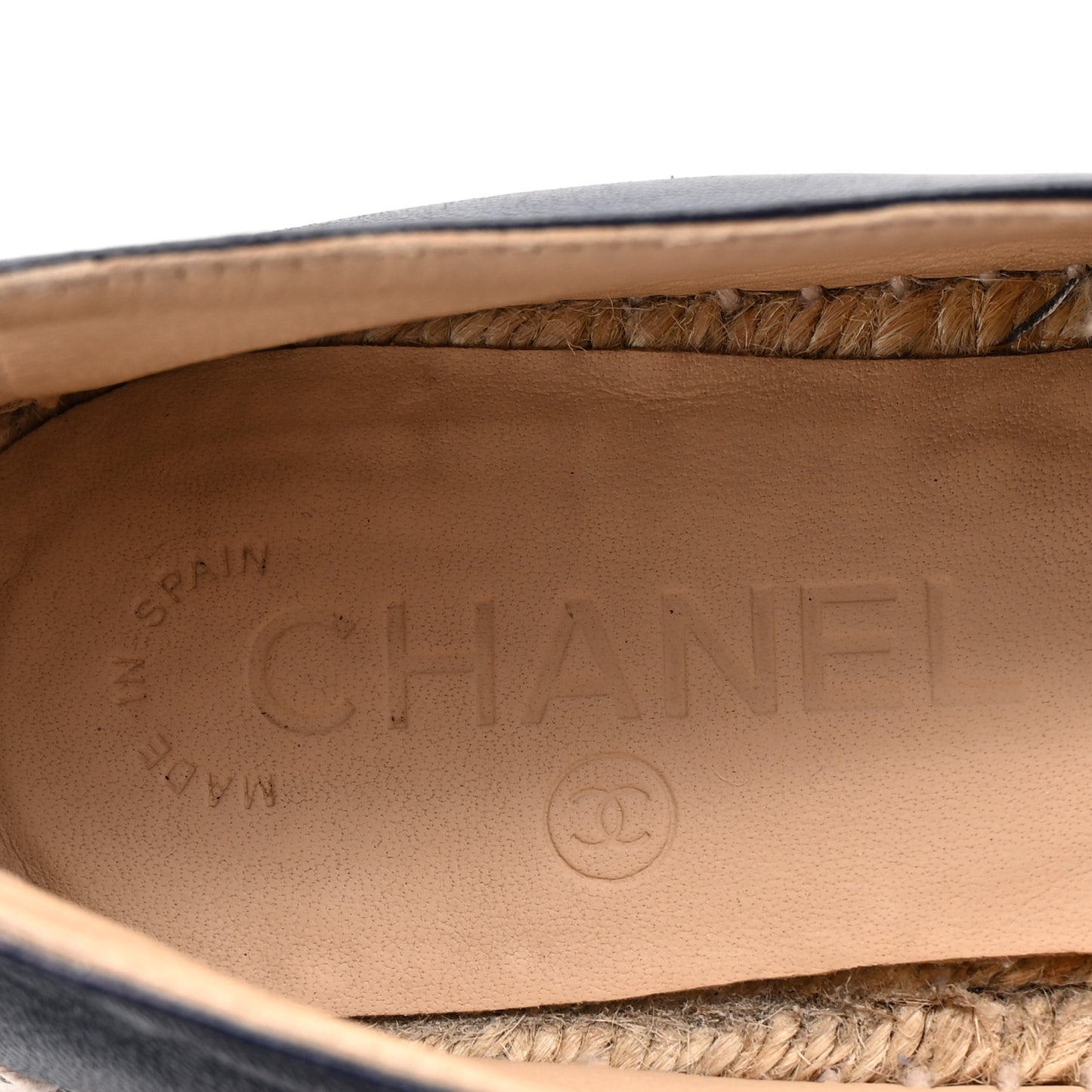 Lambskin CC Espadrilles 36 Navy Black