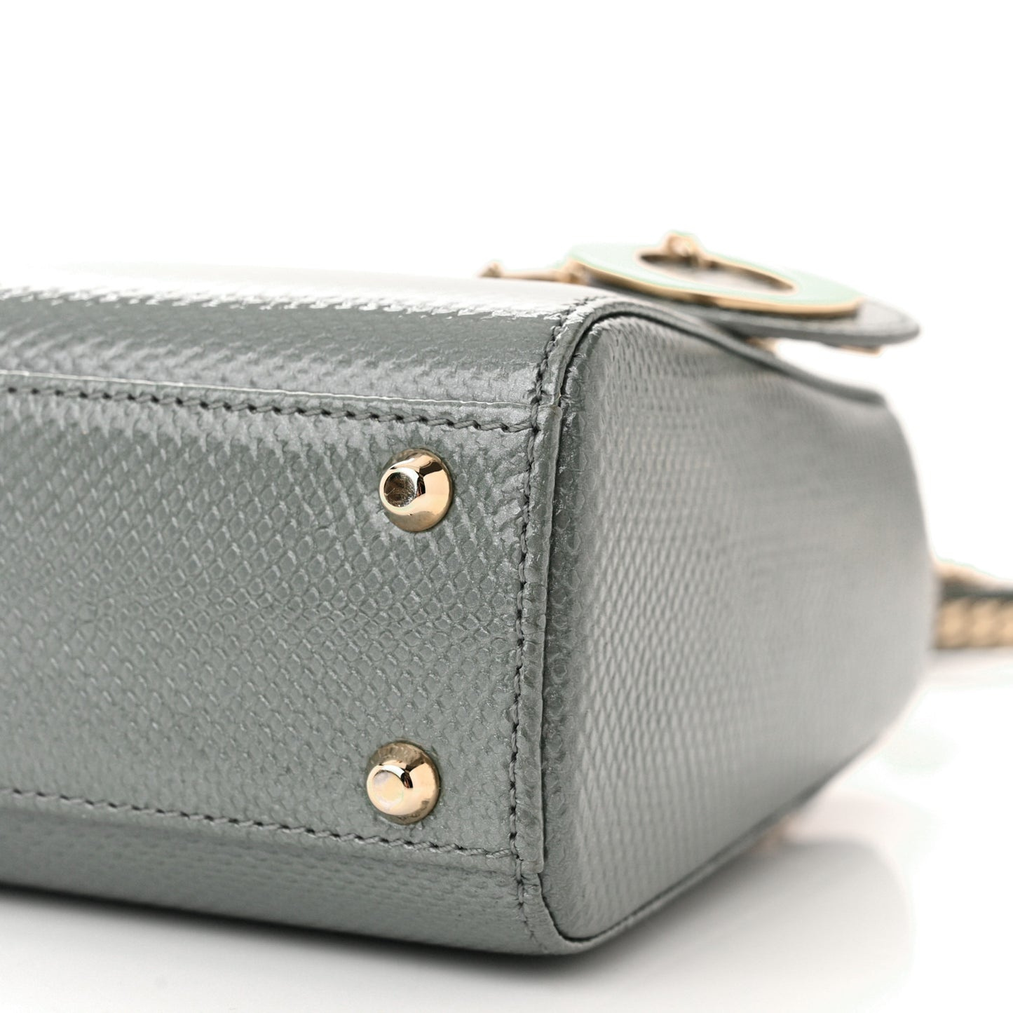 Lizard Mini Lady Dior Light Grey
