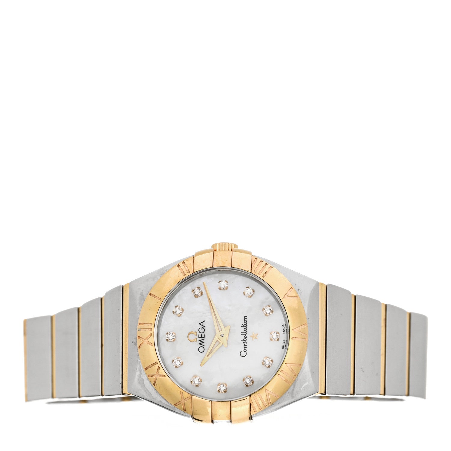 Omega Stainless Steel 18K Yellow Gold Diamond Mother of Pearl 28mm Constellation Quartz Watch 131.20.28.60.55.002 2 of 4