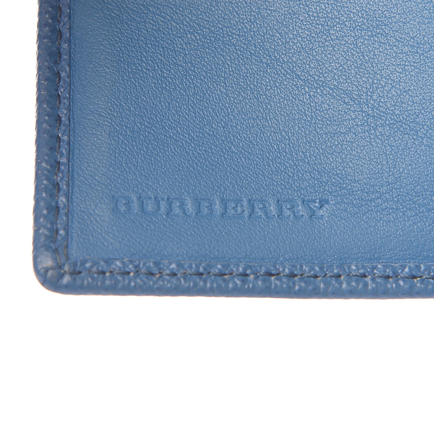 London Grainy Calfskin Bi-Fold Wallet Blue