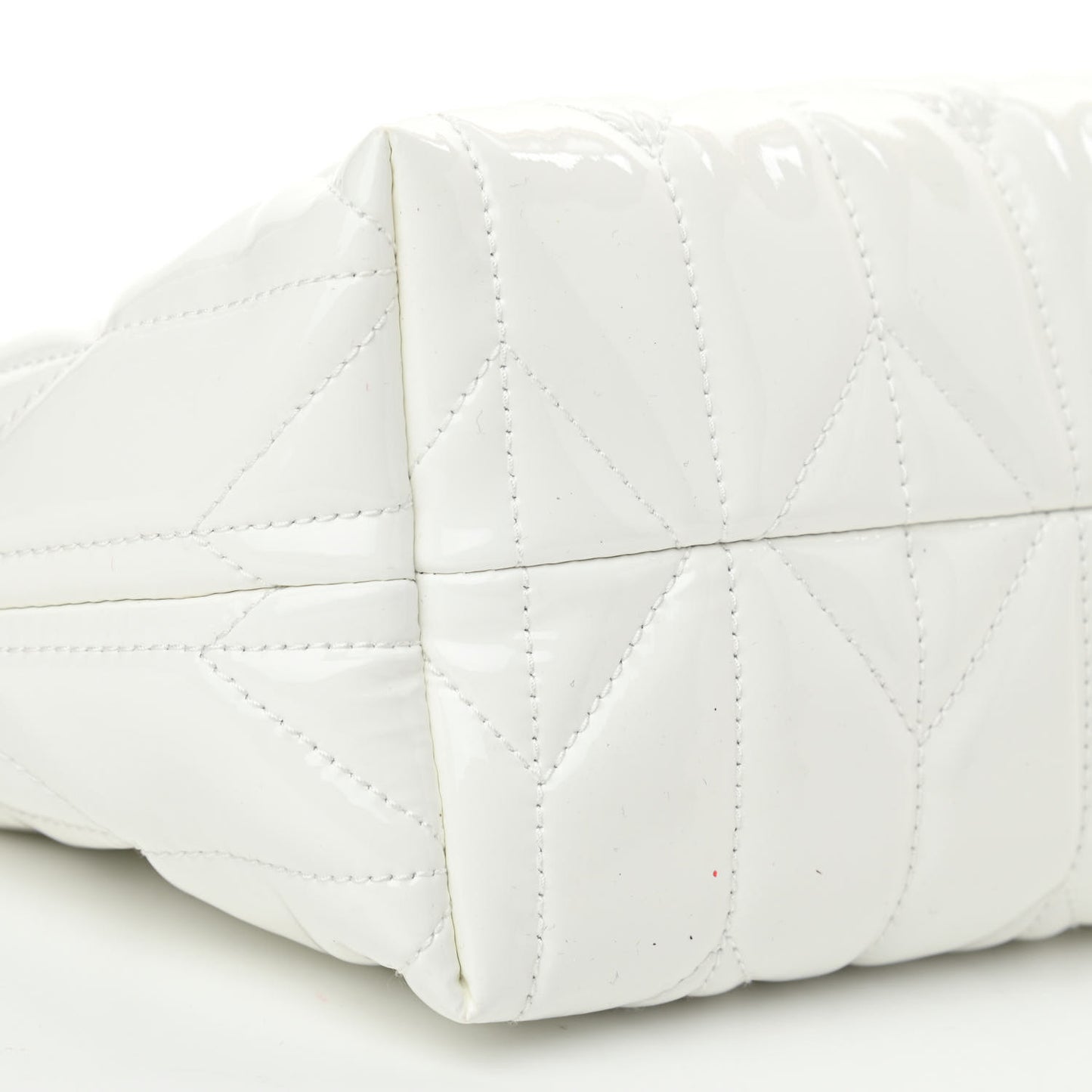 Iridescent Fabric Quilted Mini Spirit Ciré Bag White