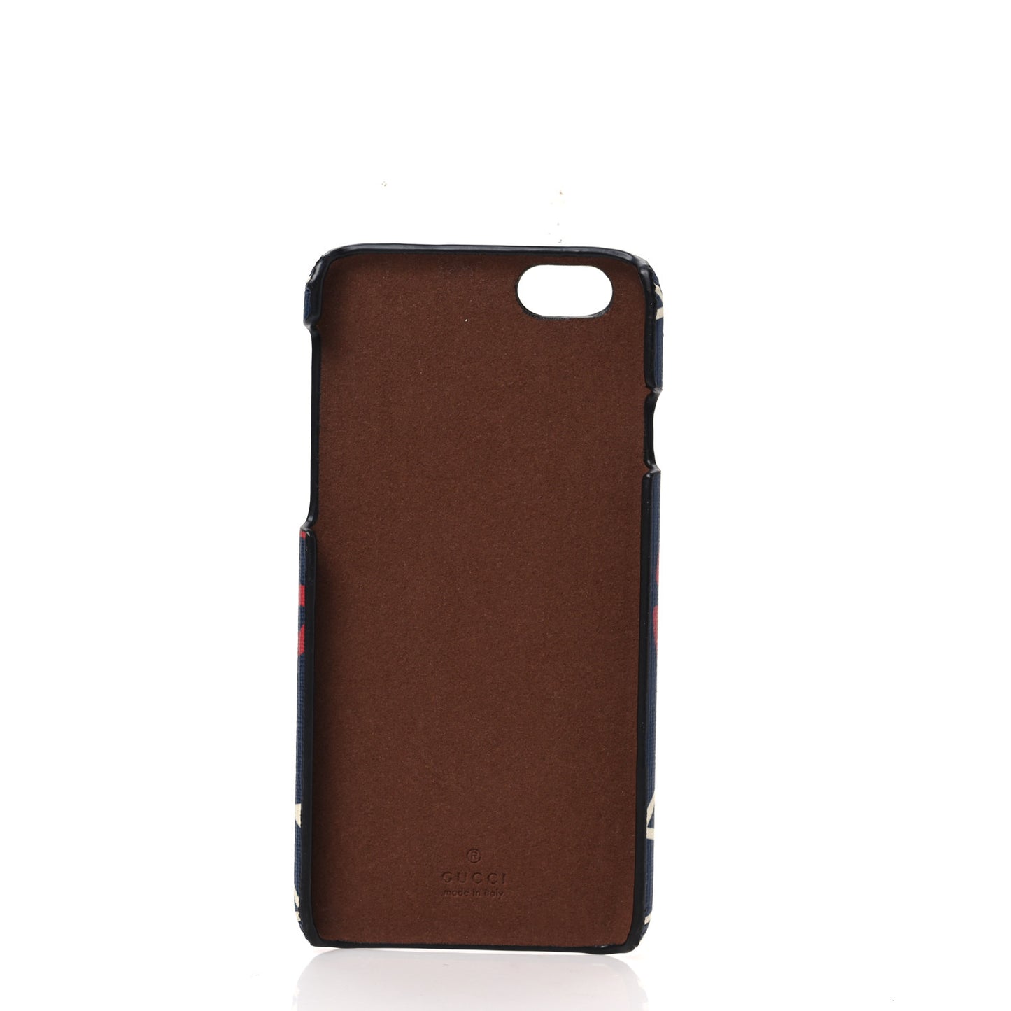 Calfskin GucciGhost iPhone 7/8 Case Blue Agata Hibiscus Red