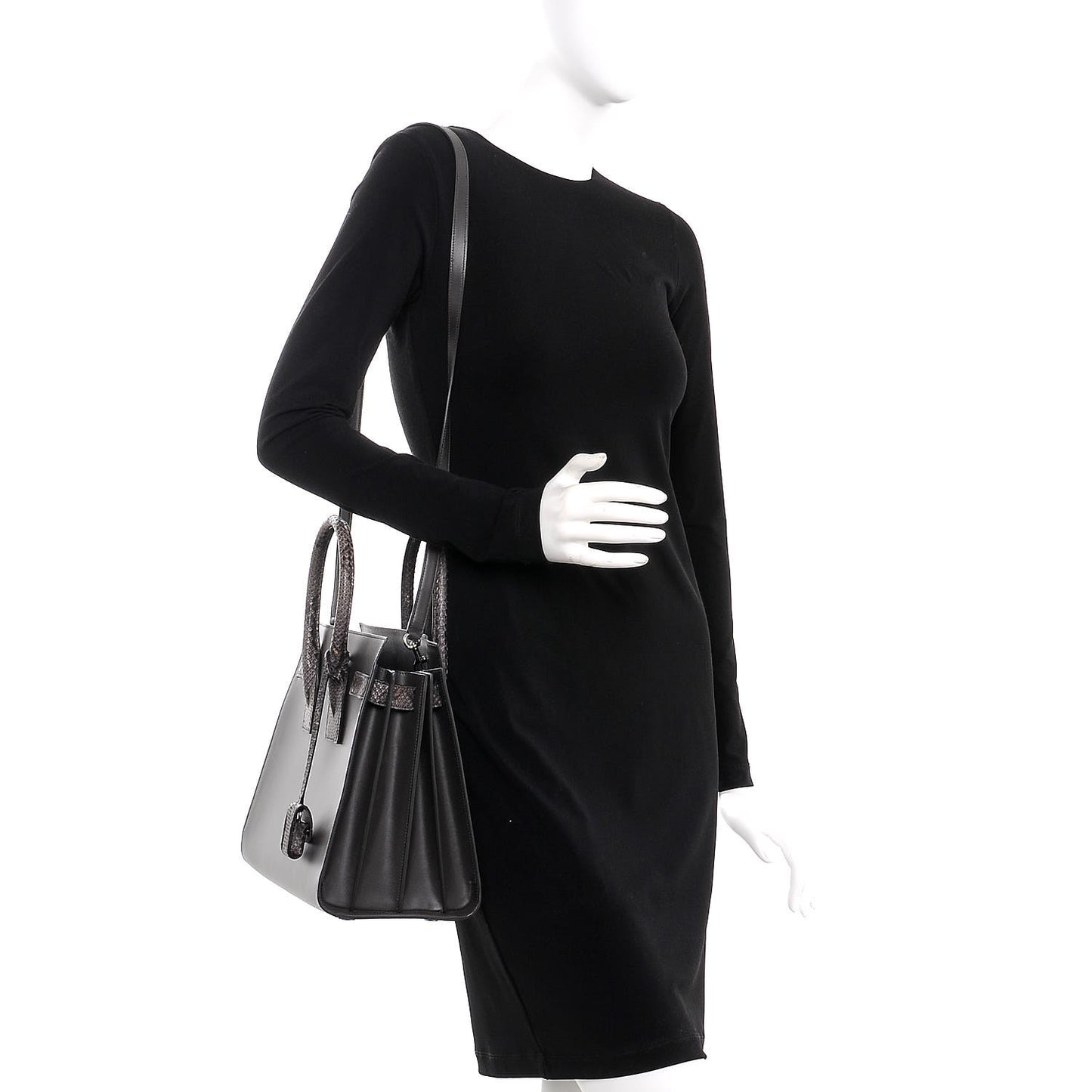 Calfskin Python Small Sac De Jour Coal