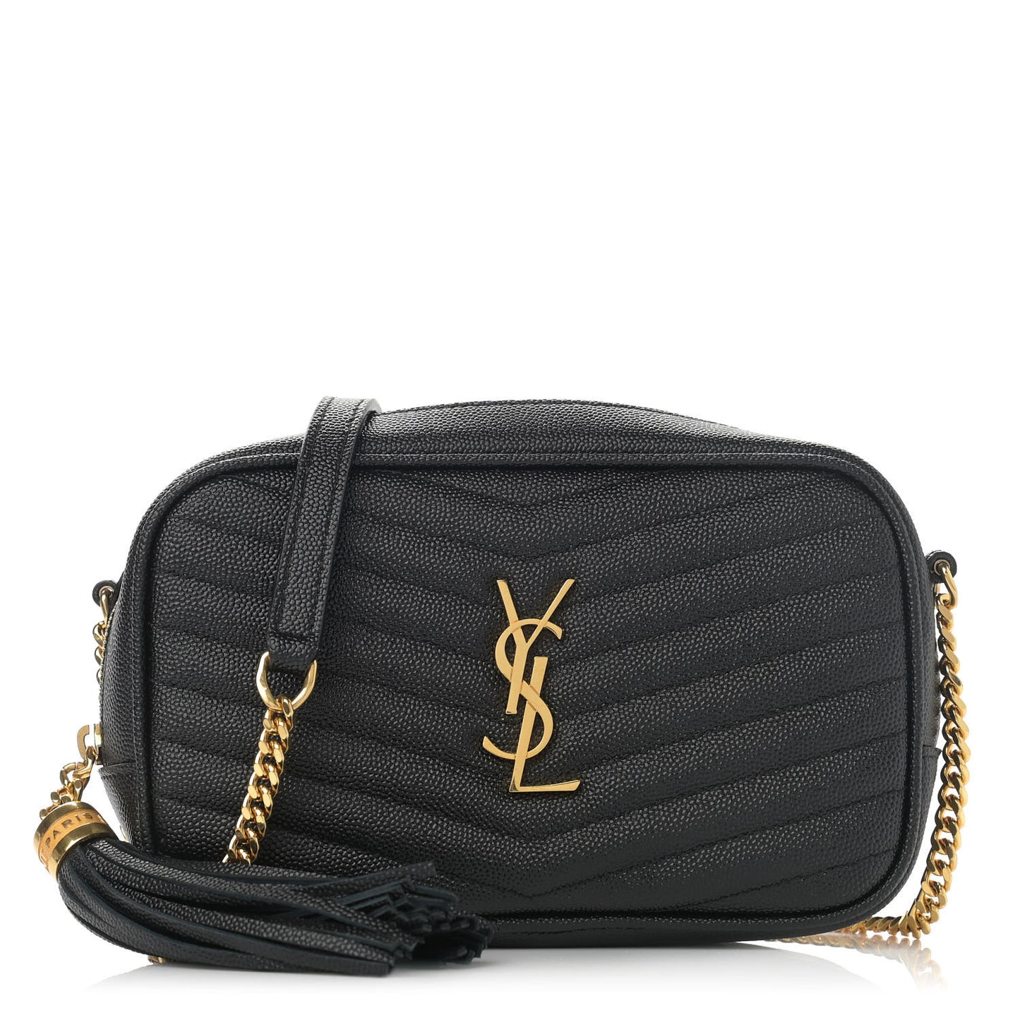Grain De Poudre Matelasse Monogram Mini Lou Camera Bag Black